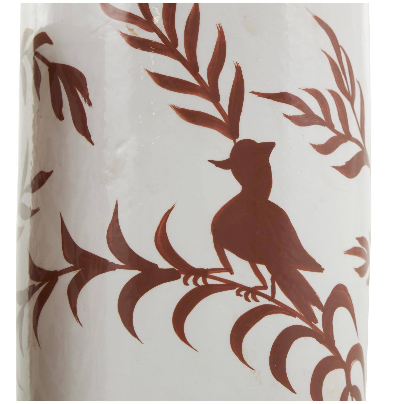 Cream & Brown Ceramic Floral Canister Set with Lids
