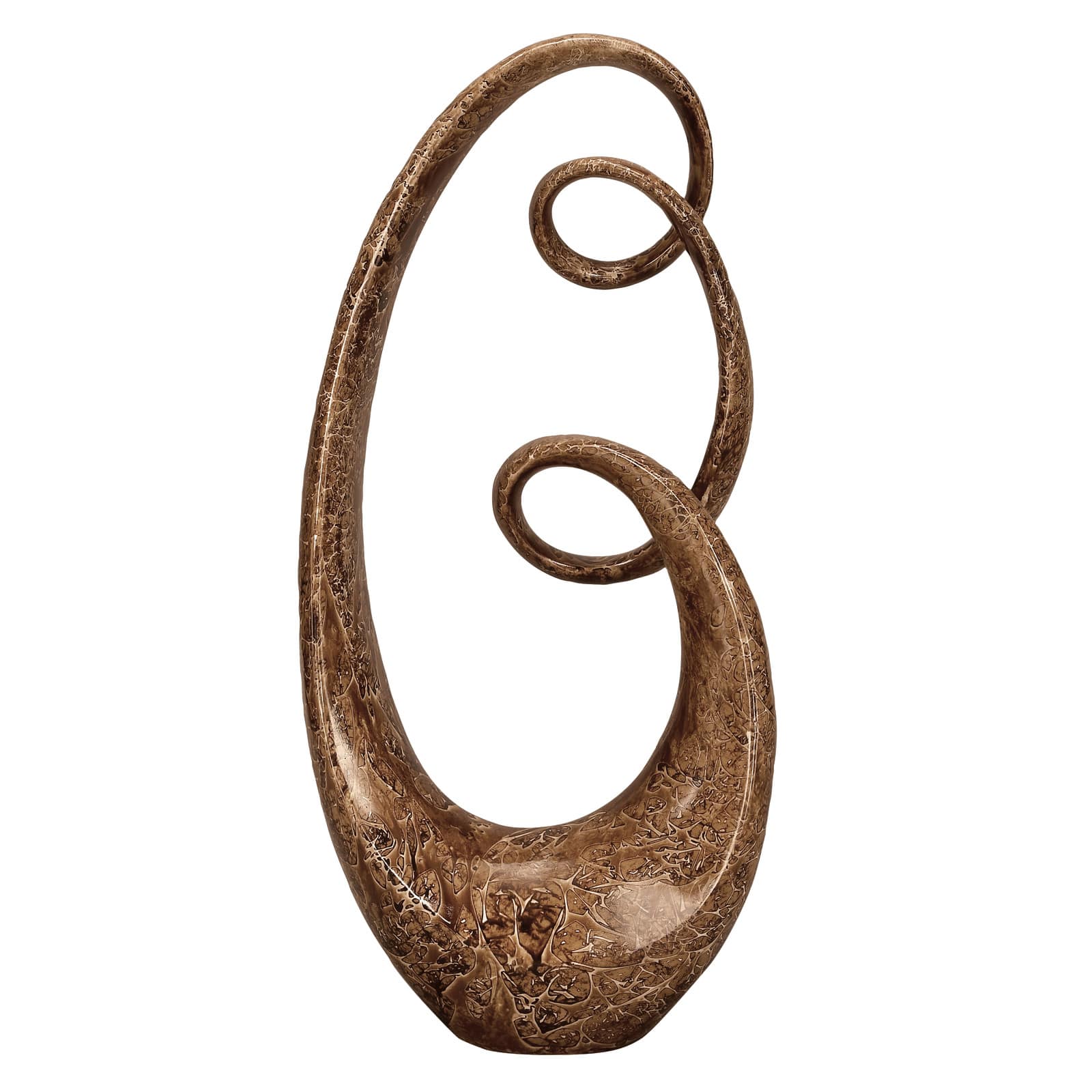 31" Brown Abstract Sculpture