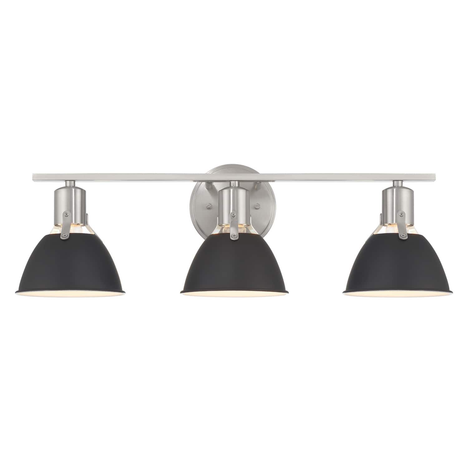 Hello Honey® 24" Cooper Black & Nickel Metal 3-Light Vanity Light with Etched Glass Shades
