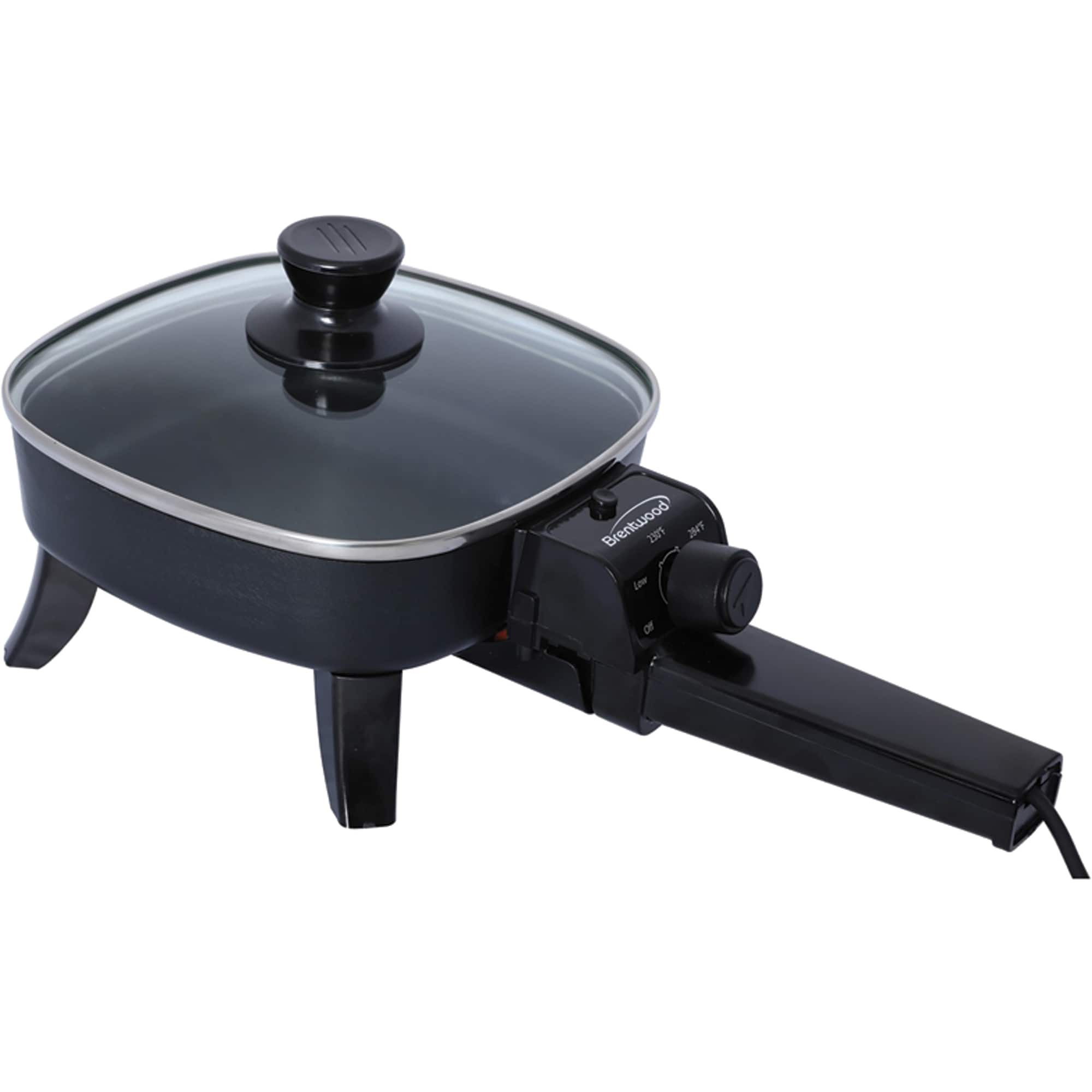 Brentwood 6" Black Nonstick Electric Skillet with Glass Lid