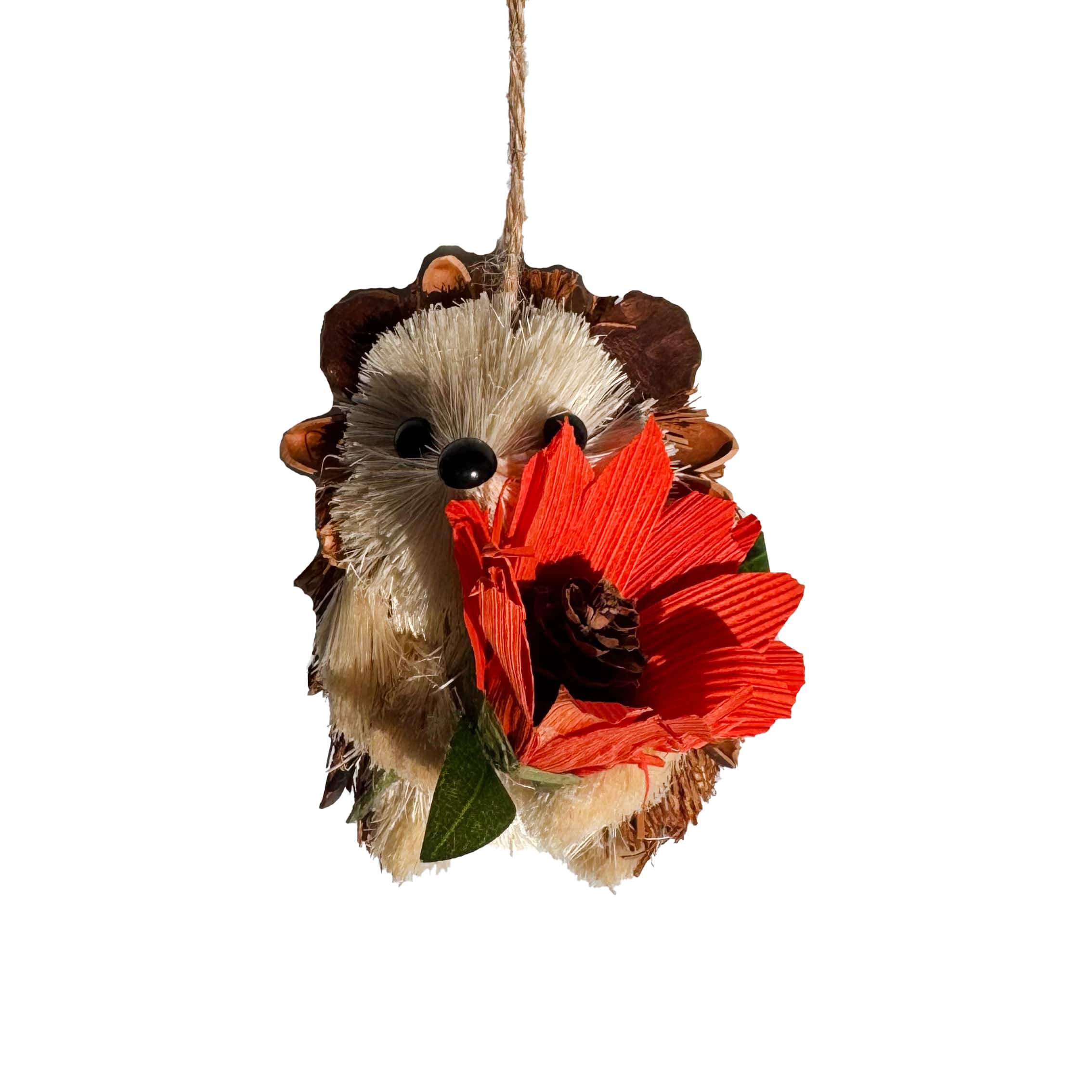 3.5" Hedgehog with Flower Decorative Natural Ornament by Ashland®