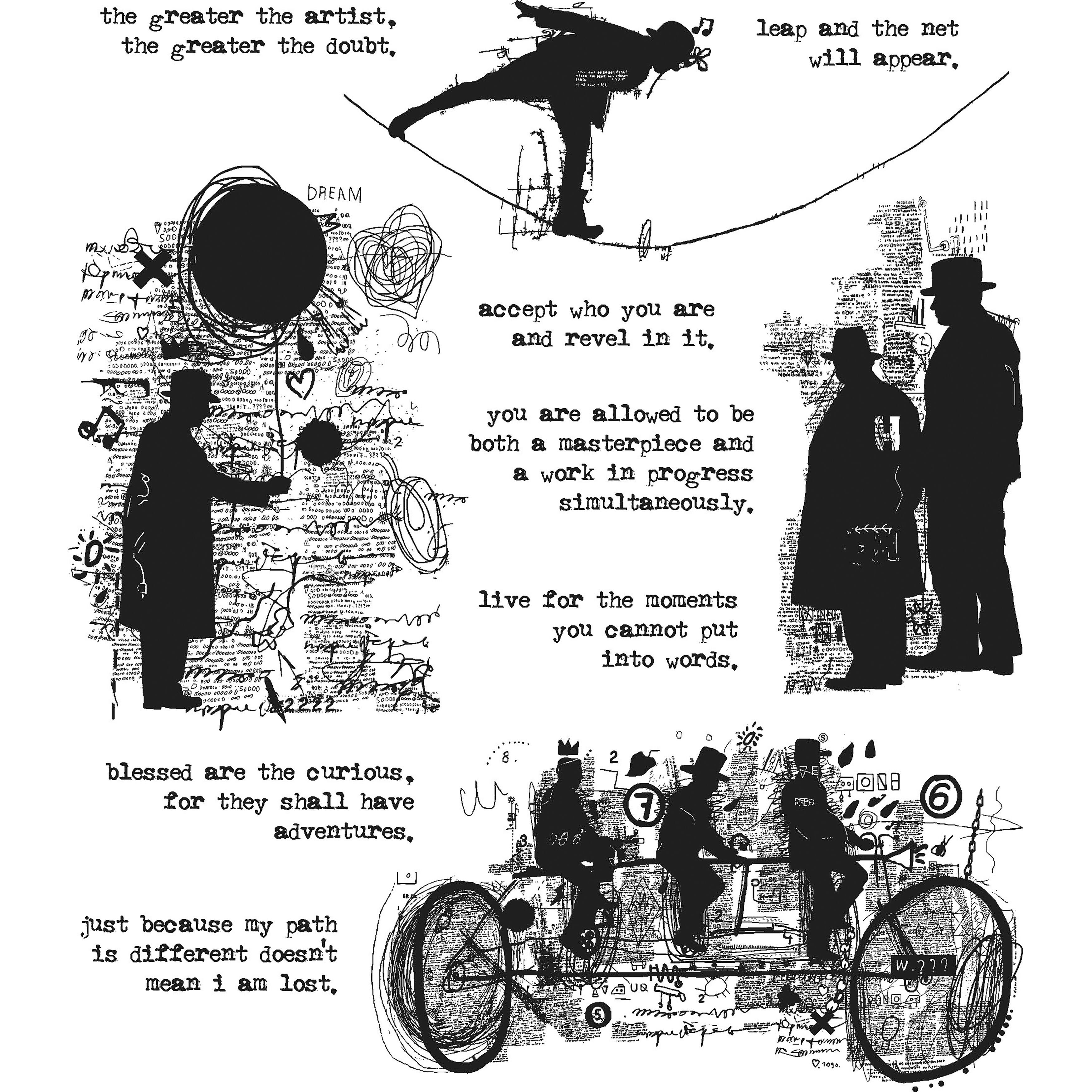 Stampers Anonymous Tim Holtz® Theories Cling Stamps