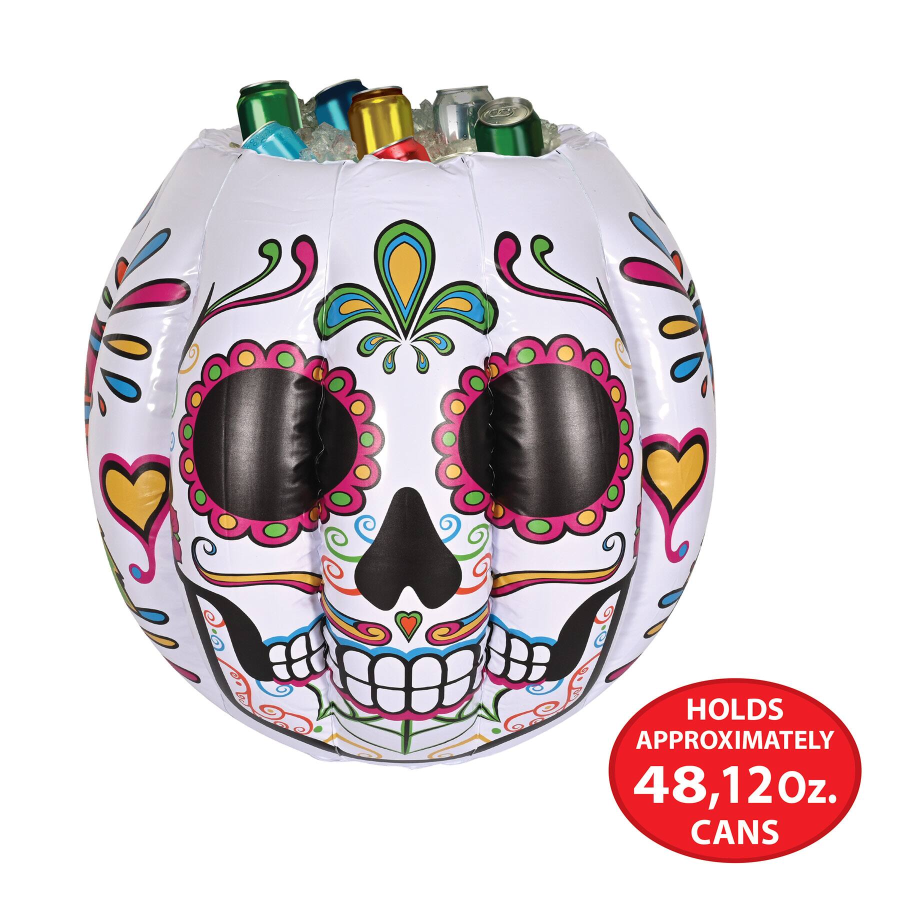 Beistle 22" x 15.5" Inflatable Day Of The Dead Sugar Skull Cooler