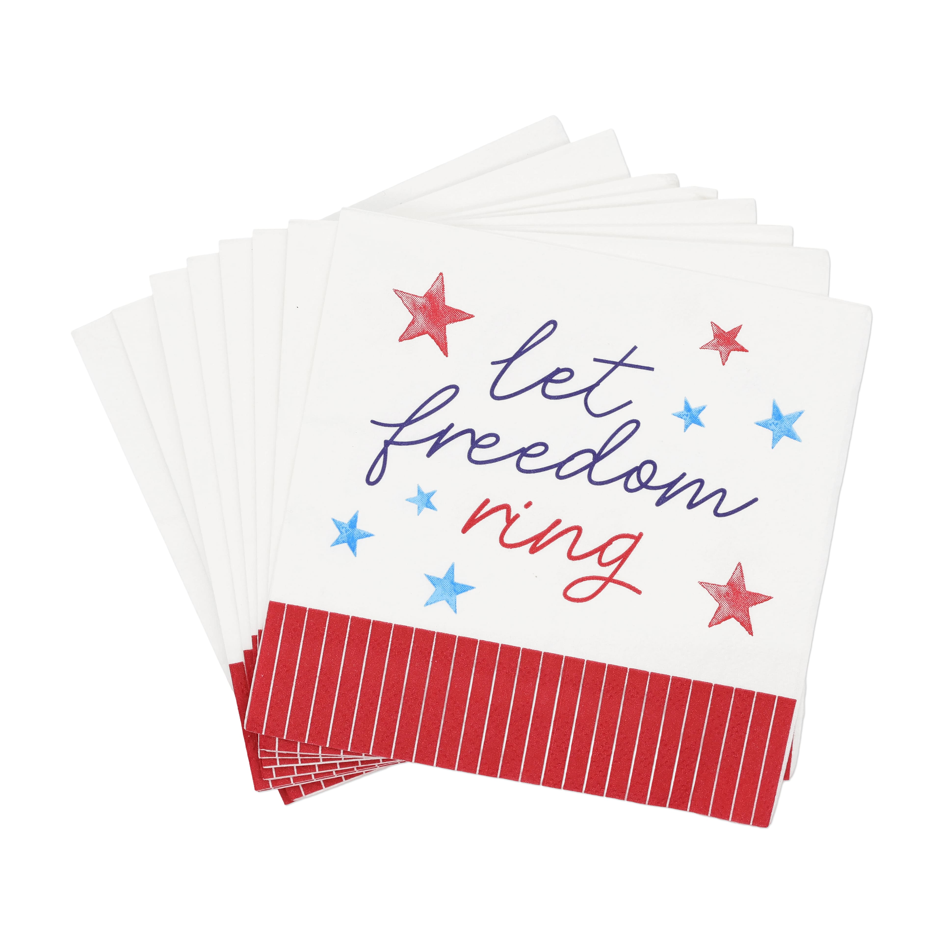 Red, White & Blue Freedom Beverage Napkins, 20ct. by Celebrate It™