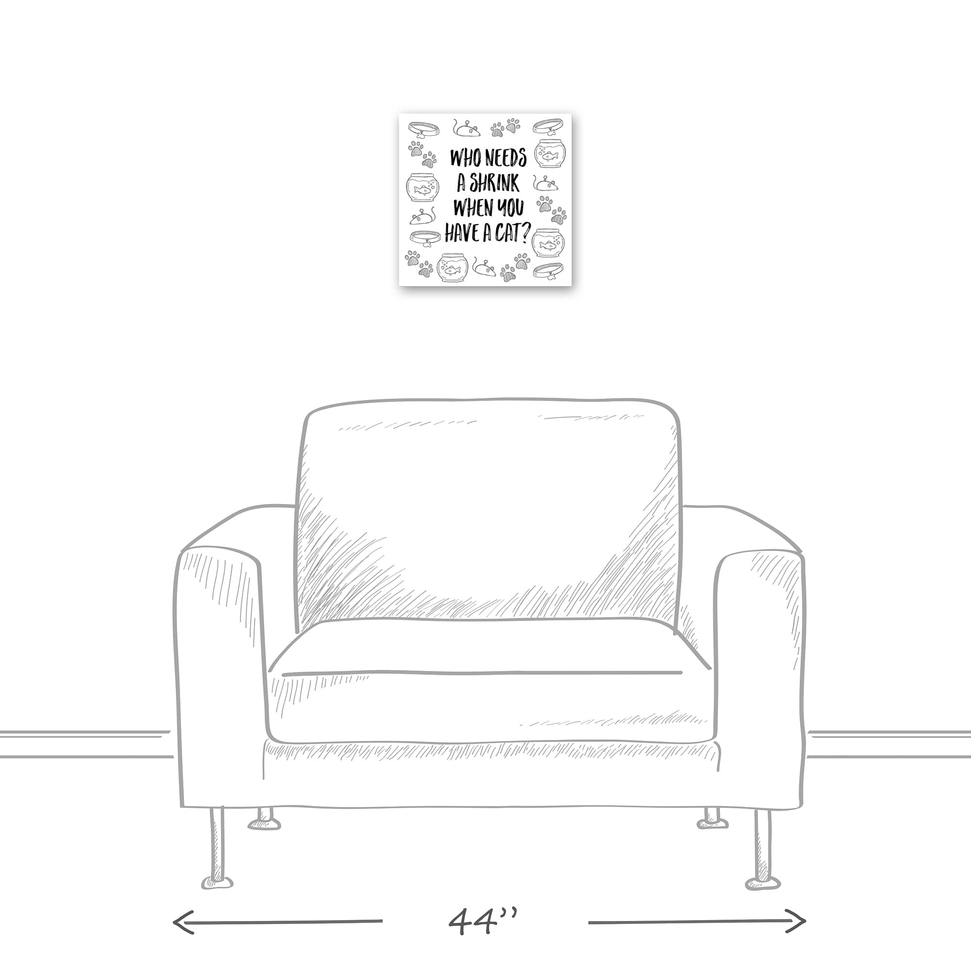 Who Needs A Shrink Cat Canvas Wall Art