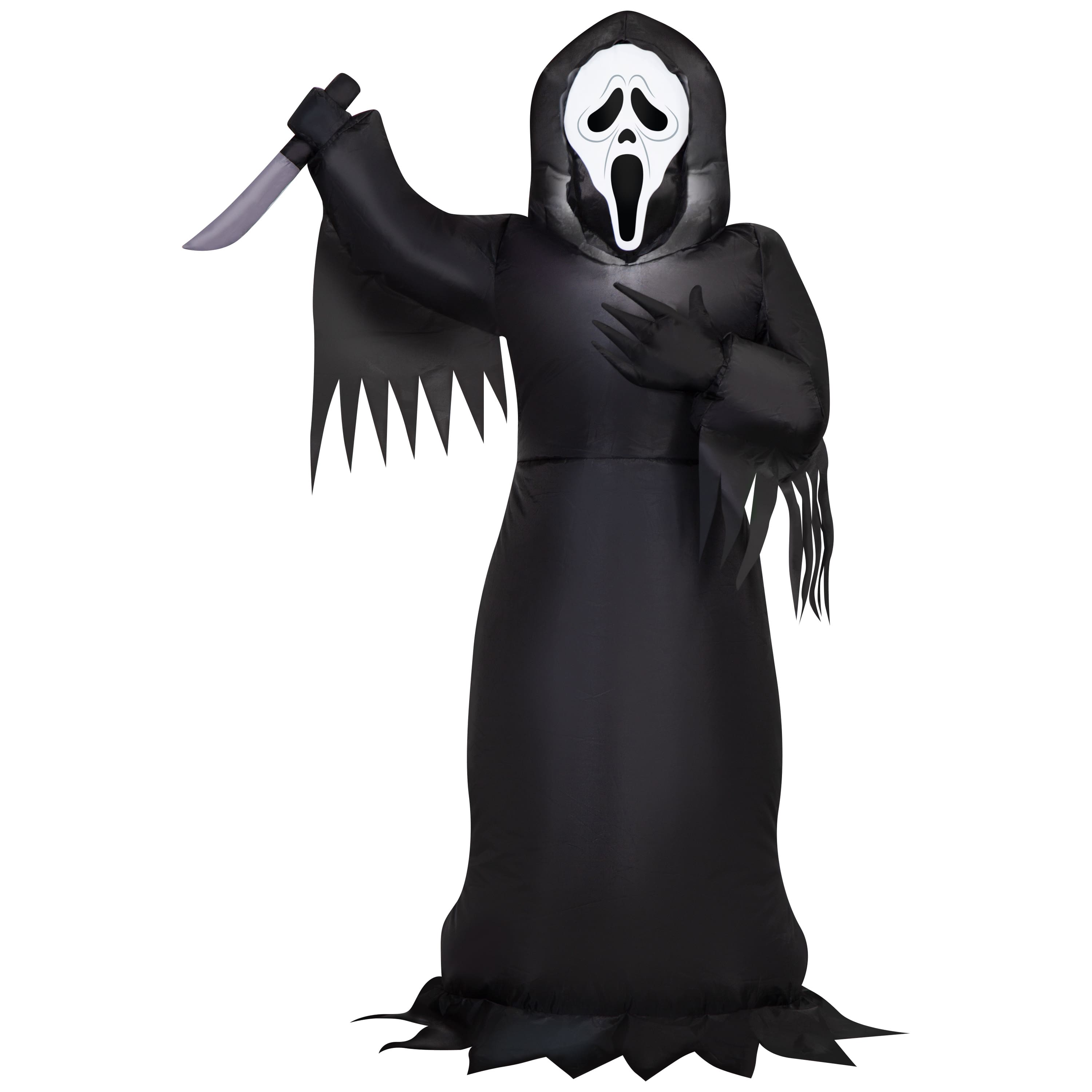 3.5ft. Airblown® Inflatable Ghost Face with Knife Halloween Lighted Décor