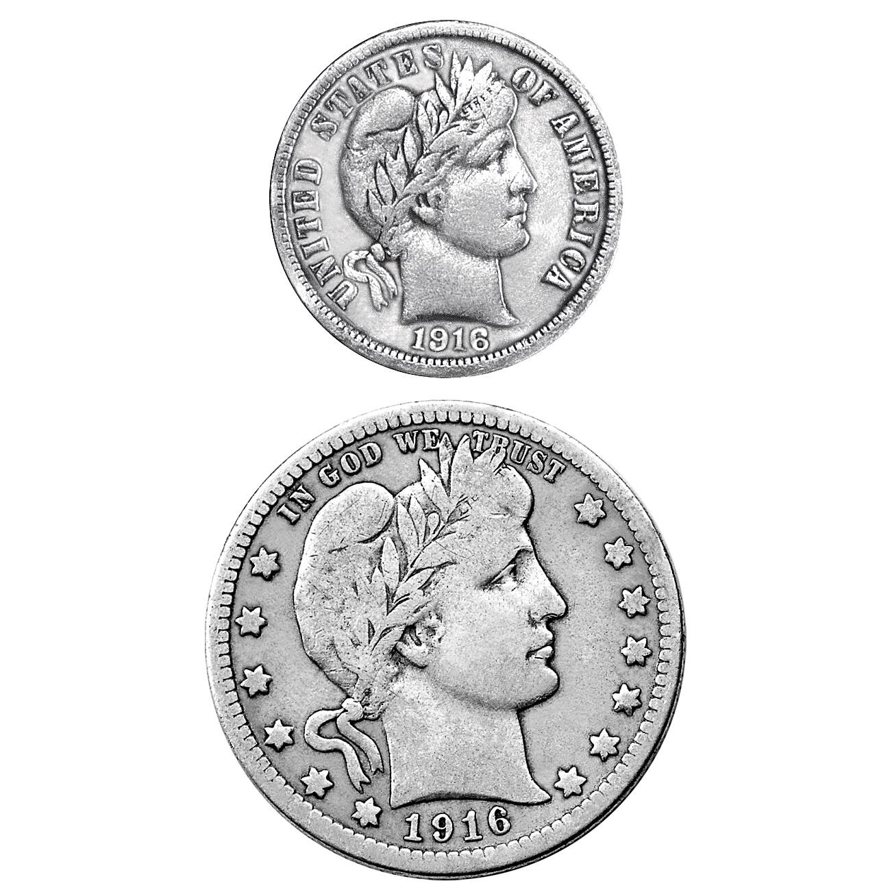 1916 Rare Historic Silver Coins