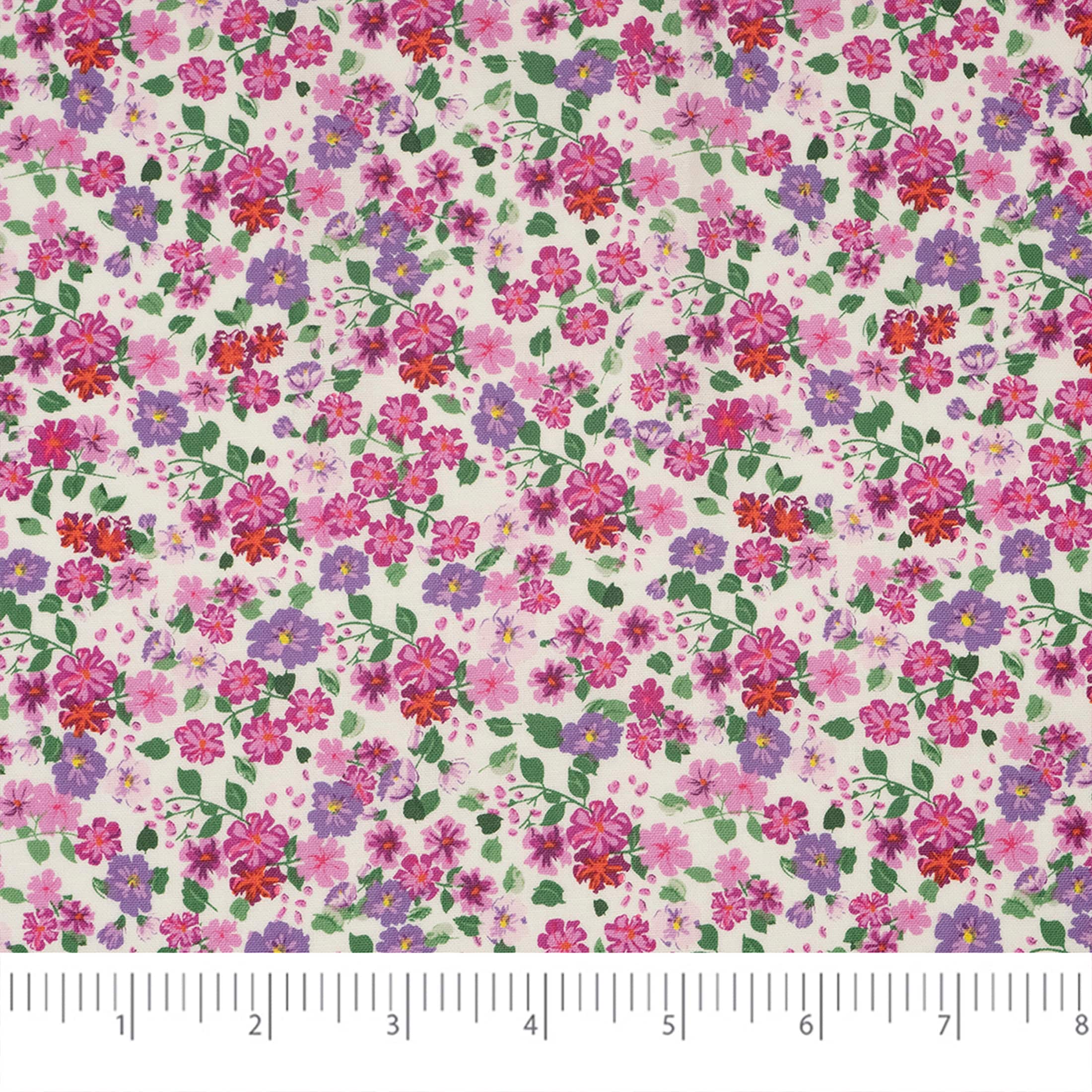 SINGER Packed Pink Flowers Print Cotton Fabric