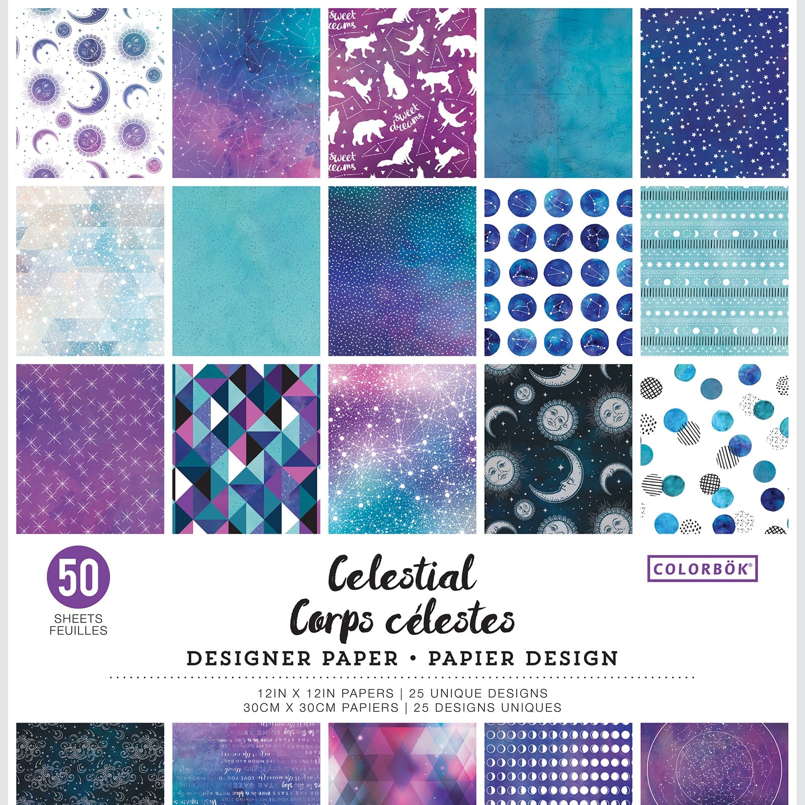 Colorbok® Celestial Designer Paper Pad, 12" x 12"