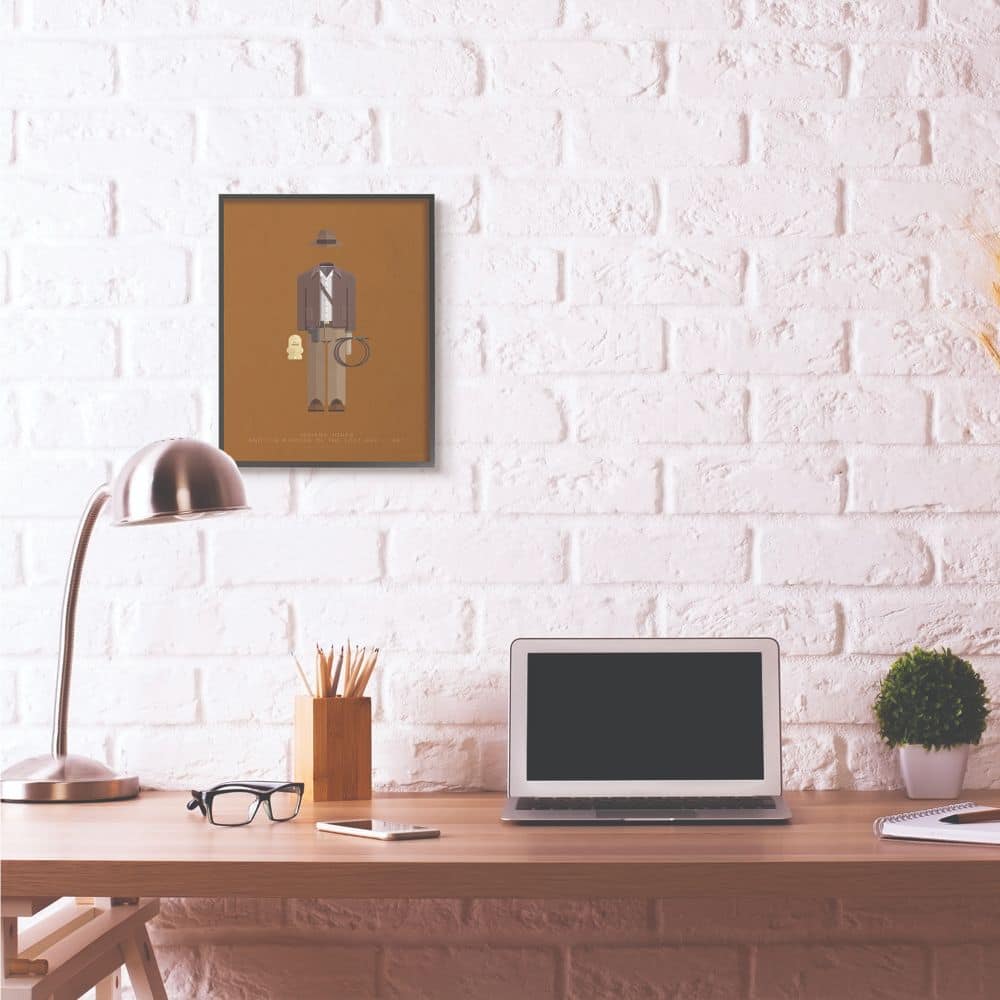 Stupell Industries Indiana Jones Fashion Design Wall Accent with Black Frame