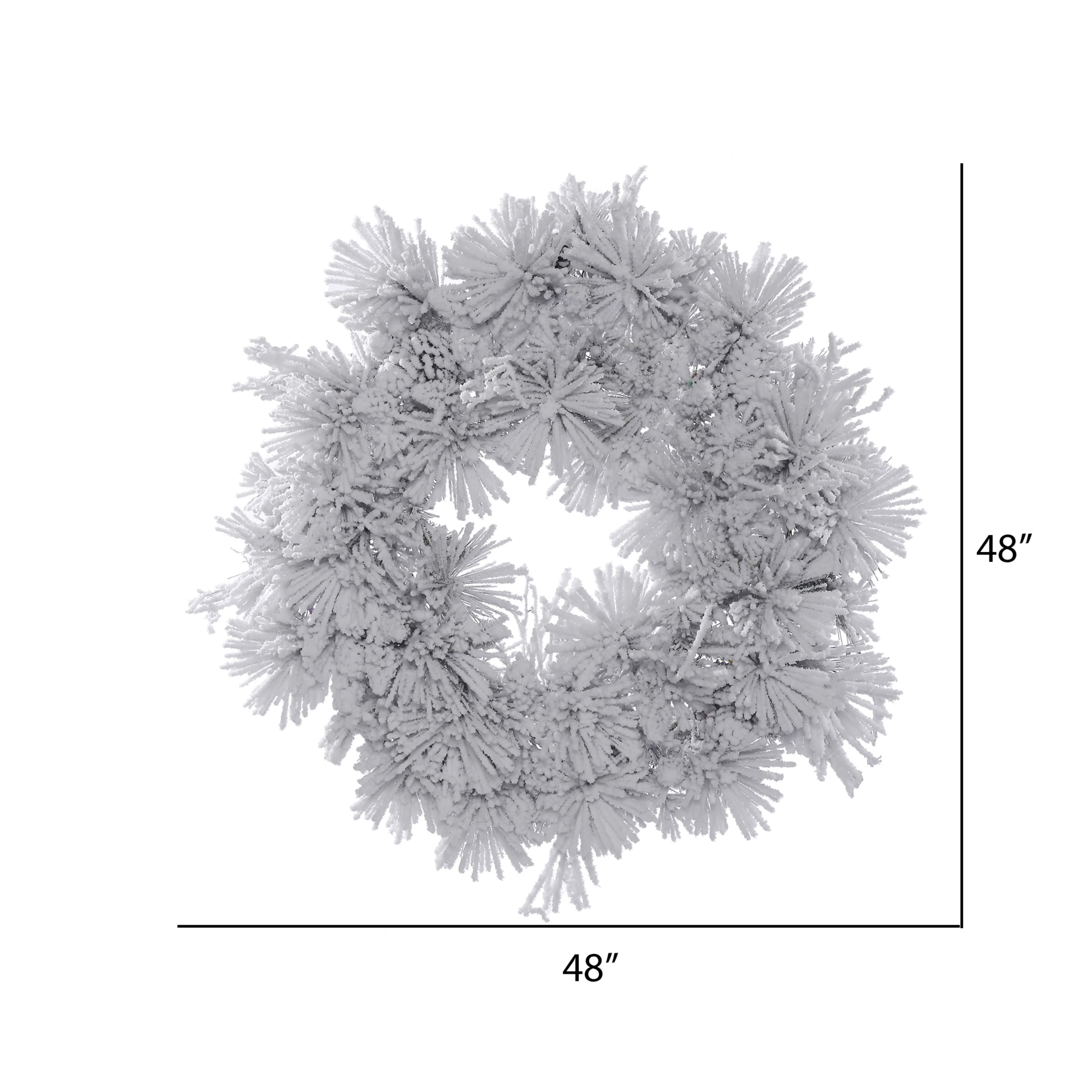 48" Unlit Flocked Alberta Artificial Christmas Wreath