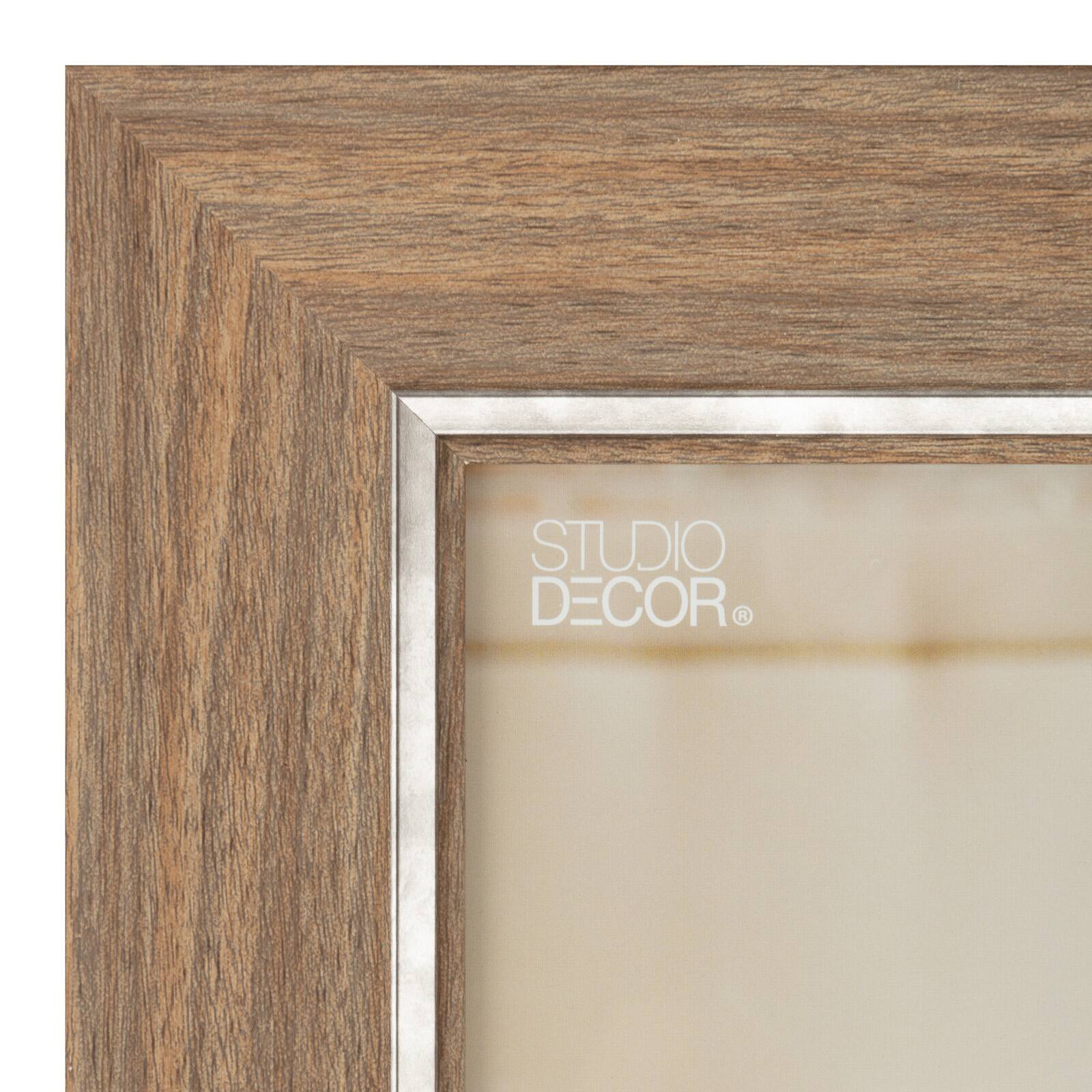 Expressions™ 8" x 10" Faux Wood with Silver Inner Frame by Studio Décor®