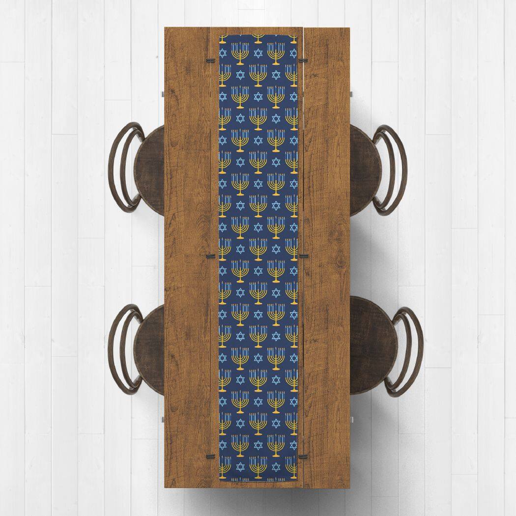 Menorah Print 16x72 Cotton Twill Runner