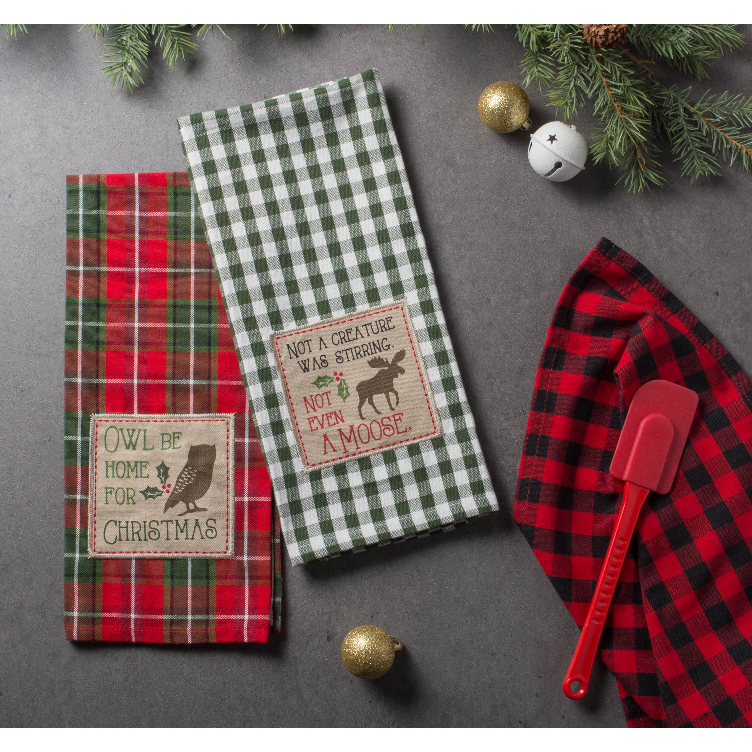 DII® Cabin Christmas Embroidered Dishtowel Set