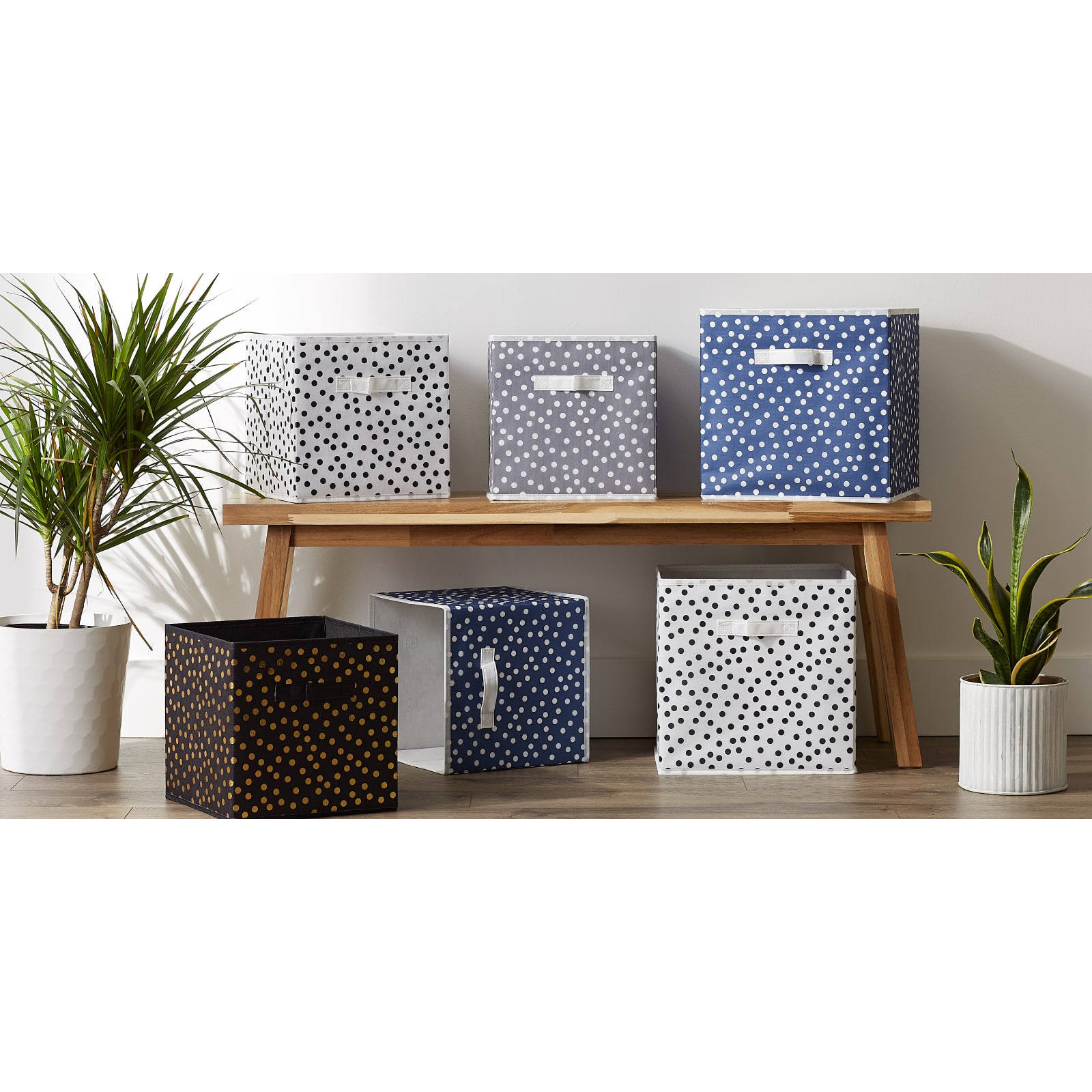 DII® 11" Nonwoven Polyester Small Dots Storage Cubes