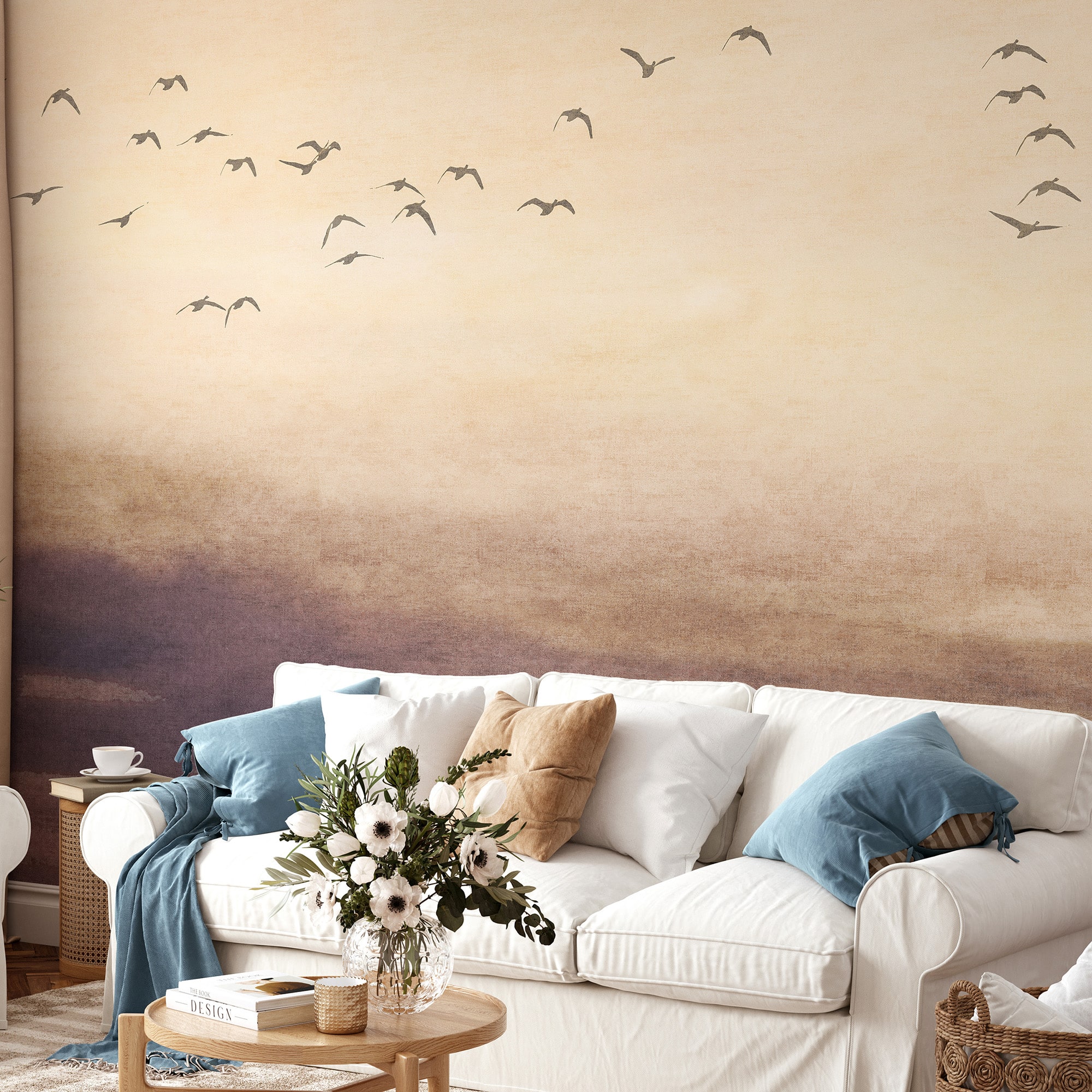 Designs Direct Silent Sky Beige Wall Mural