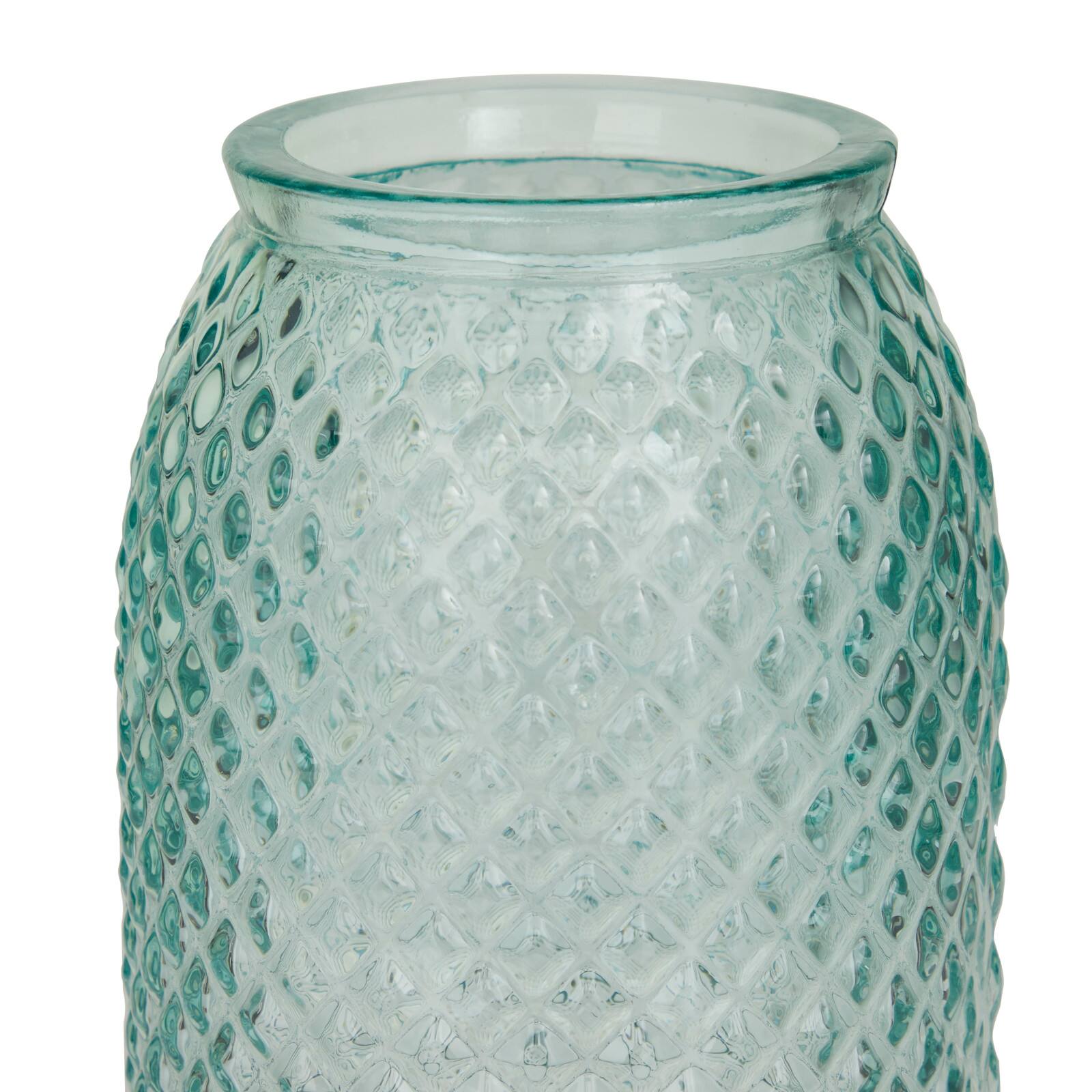 Blue Recycled Glass Spanish Decorative Jars 6" x 6" x 11"