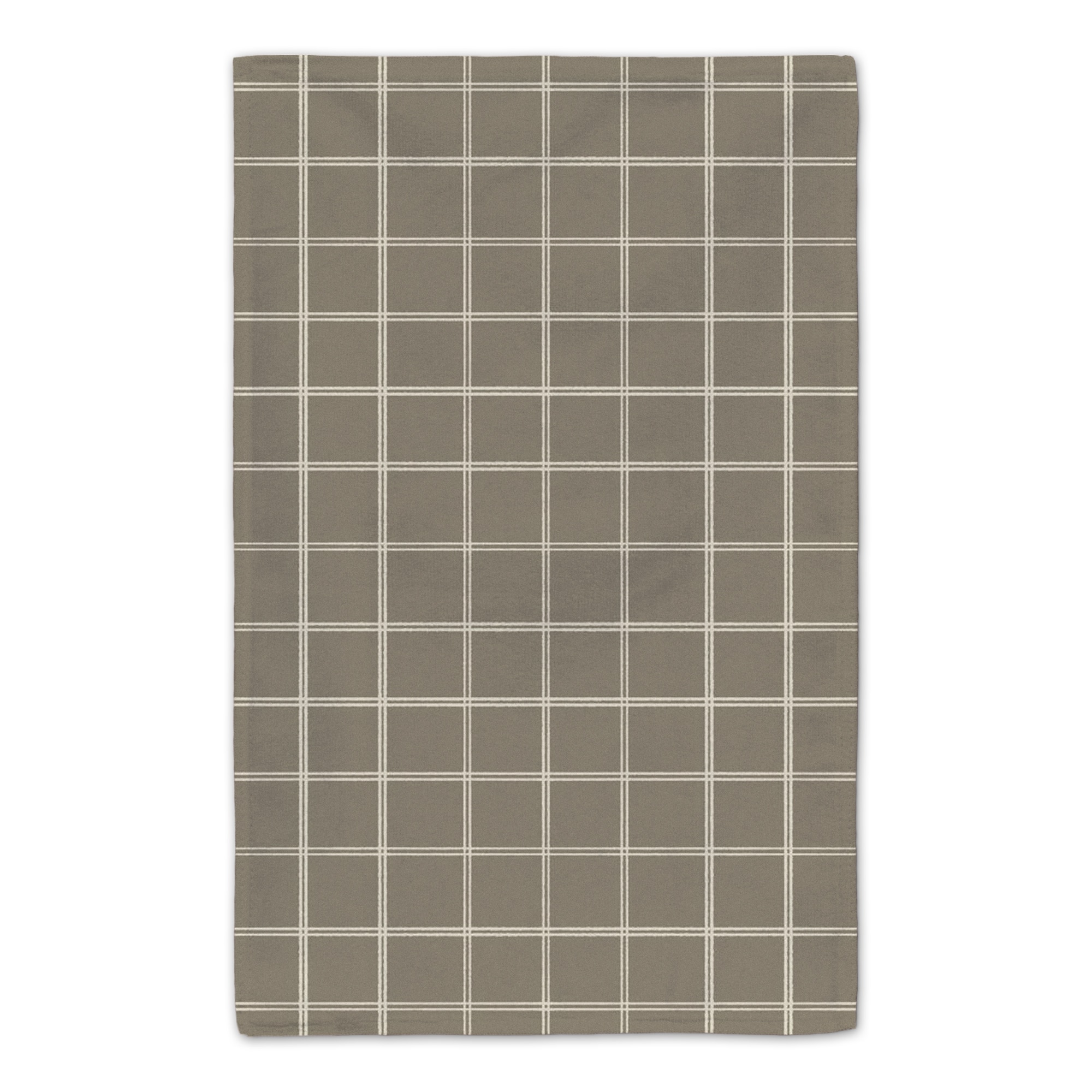 Be Cozy Taupe and White Check Tea Towel - Set of 2