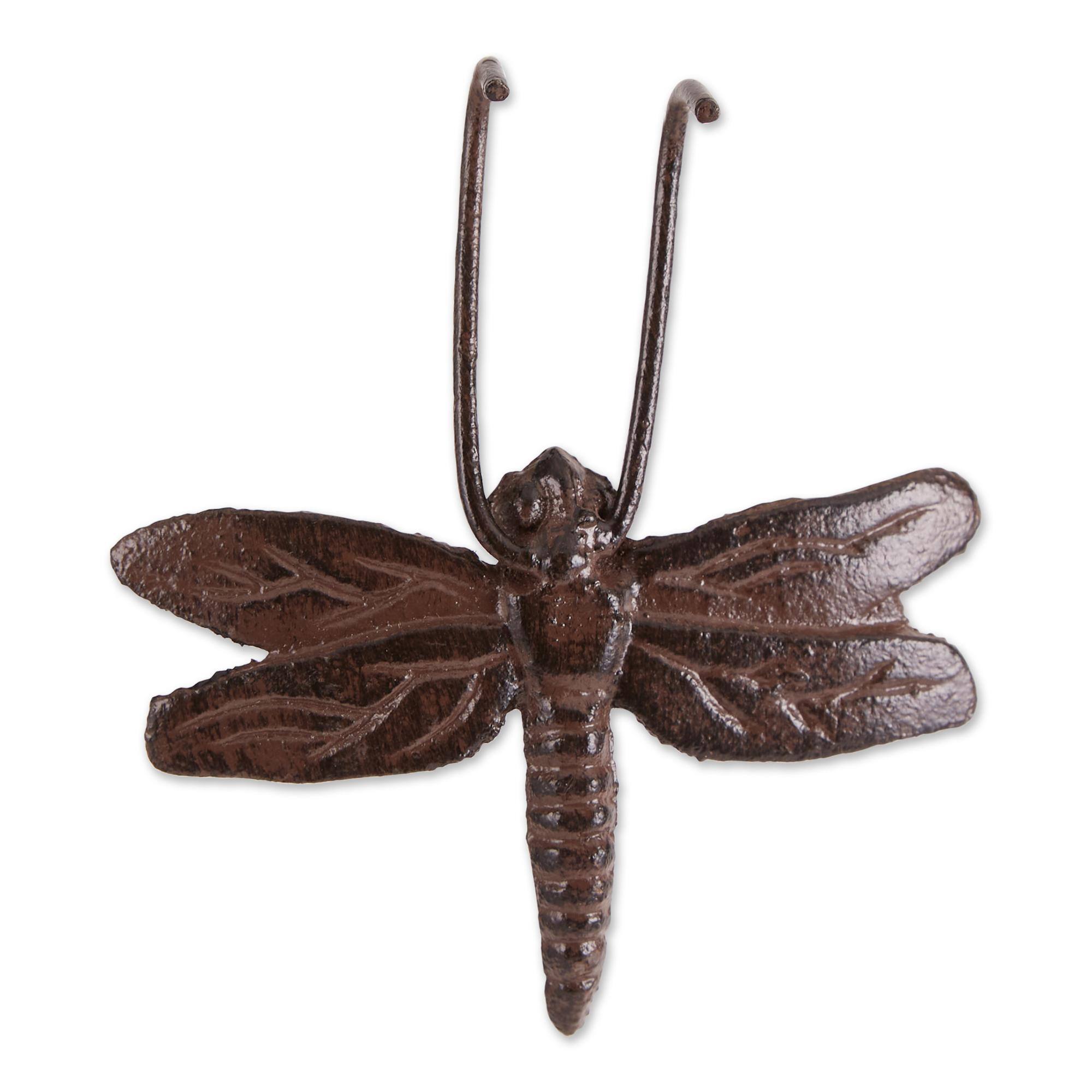 4" Dragonfly Cast Iron Pot Hanger Set, 4ct.