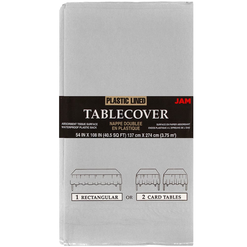 JAM Paper 108" Rectangular Plastic Lined Paper Table Cover