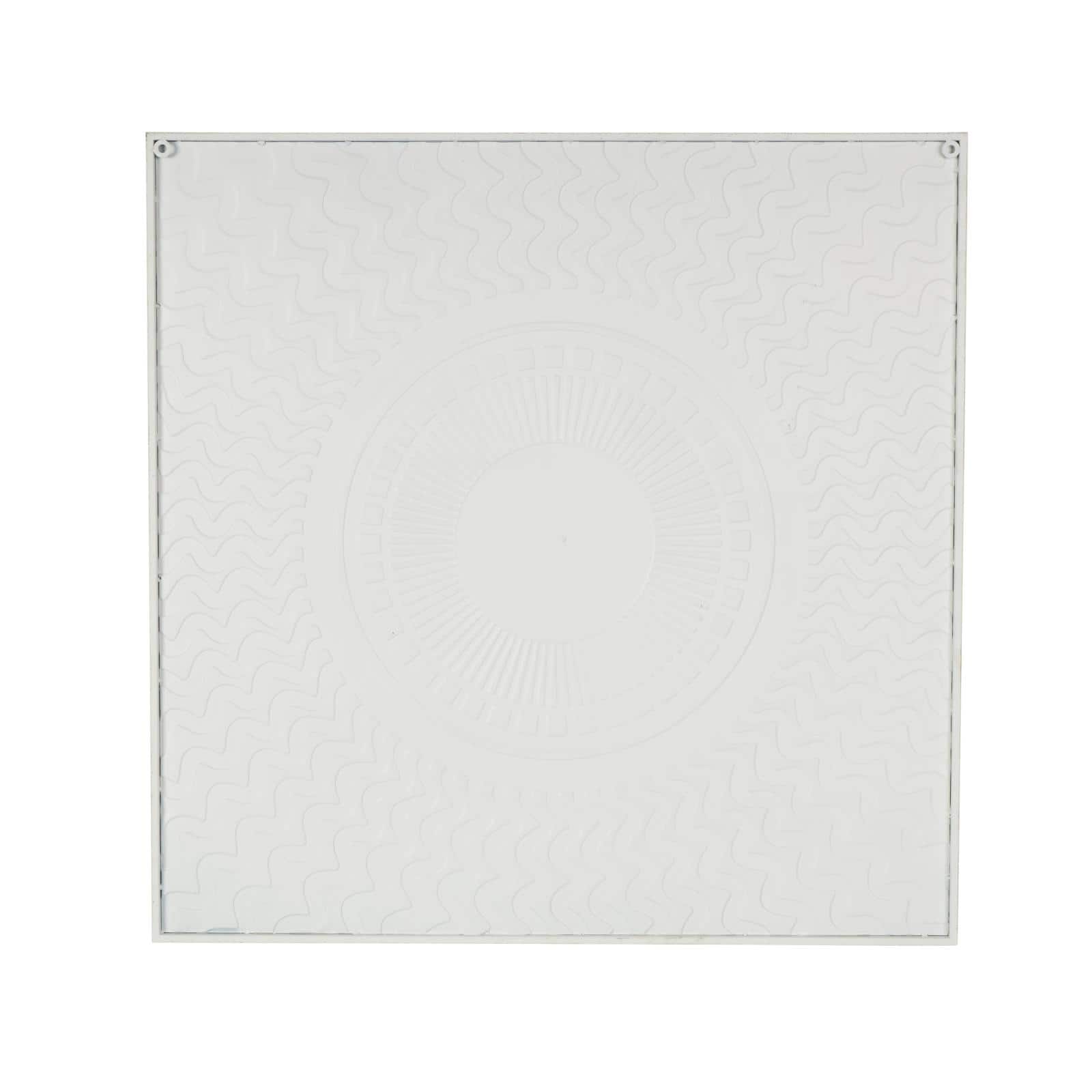 40" White & Gold Metal Geometric Wall Decor with Wavy Pattern