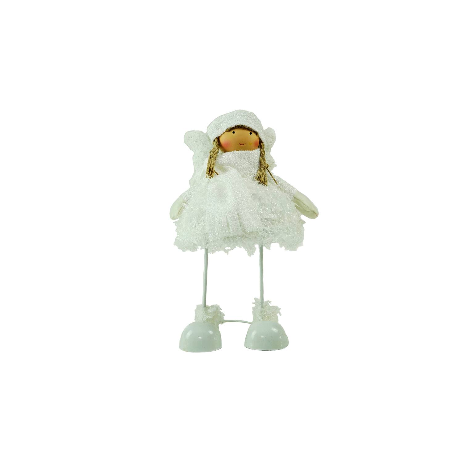 24" Snowy Woodlands Plush White Angel Bobble Girl Christmas Figure By Northlight | 6.25" x 6.25" x 24" | Michaels®