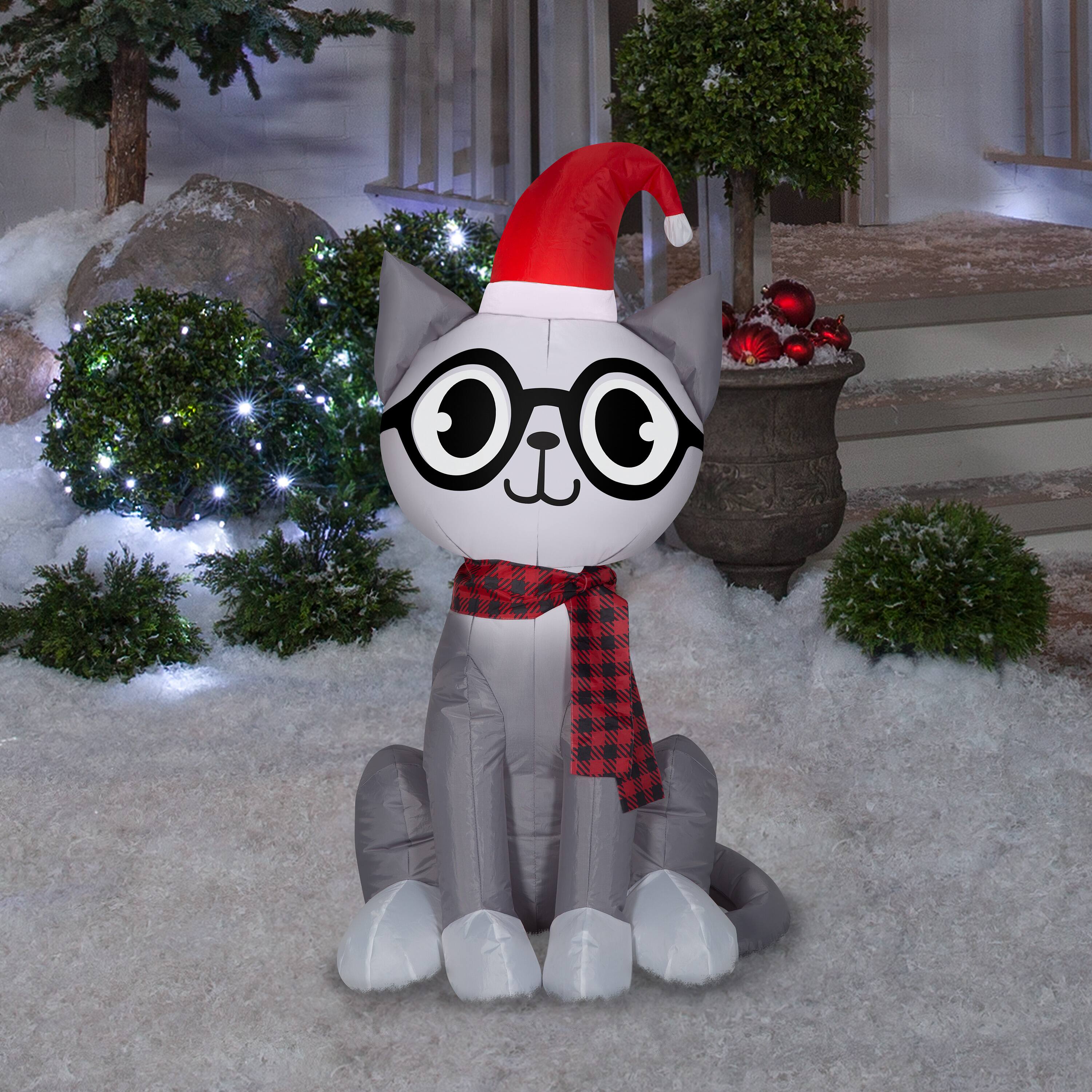 3.5 ft. Airblown® Small Nerdy Cat