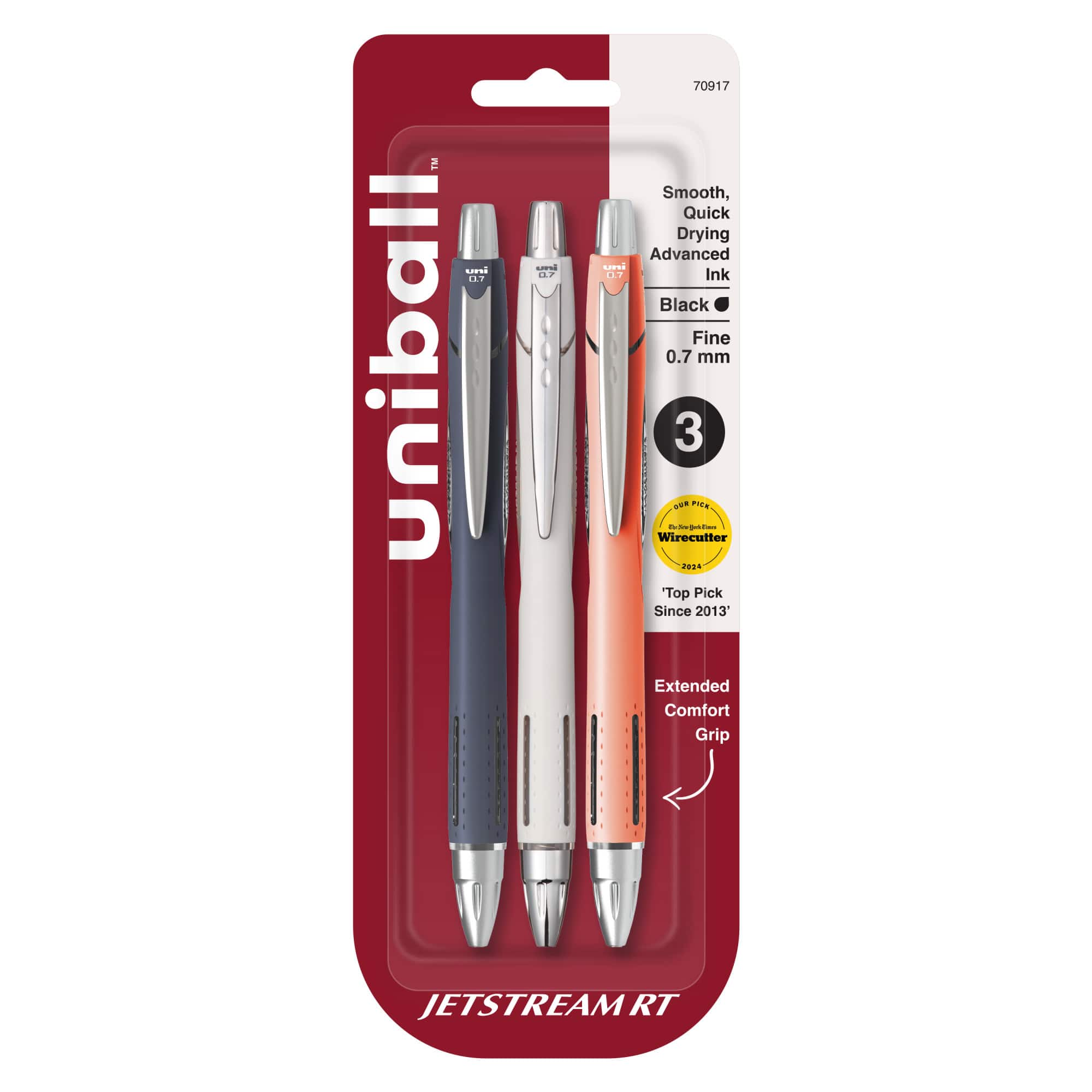 uniball™ Jetstream RT 0.7mm Fine Black Ink Retractable Gel Pens, 3ct.