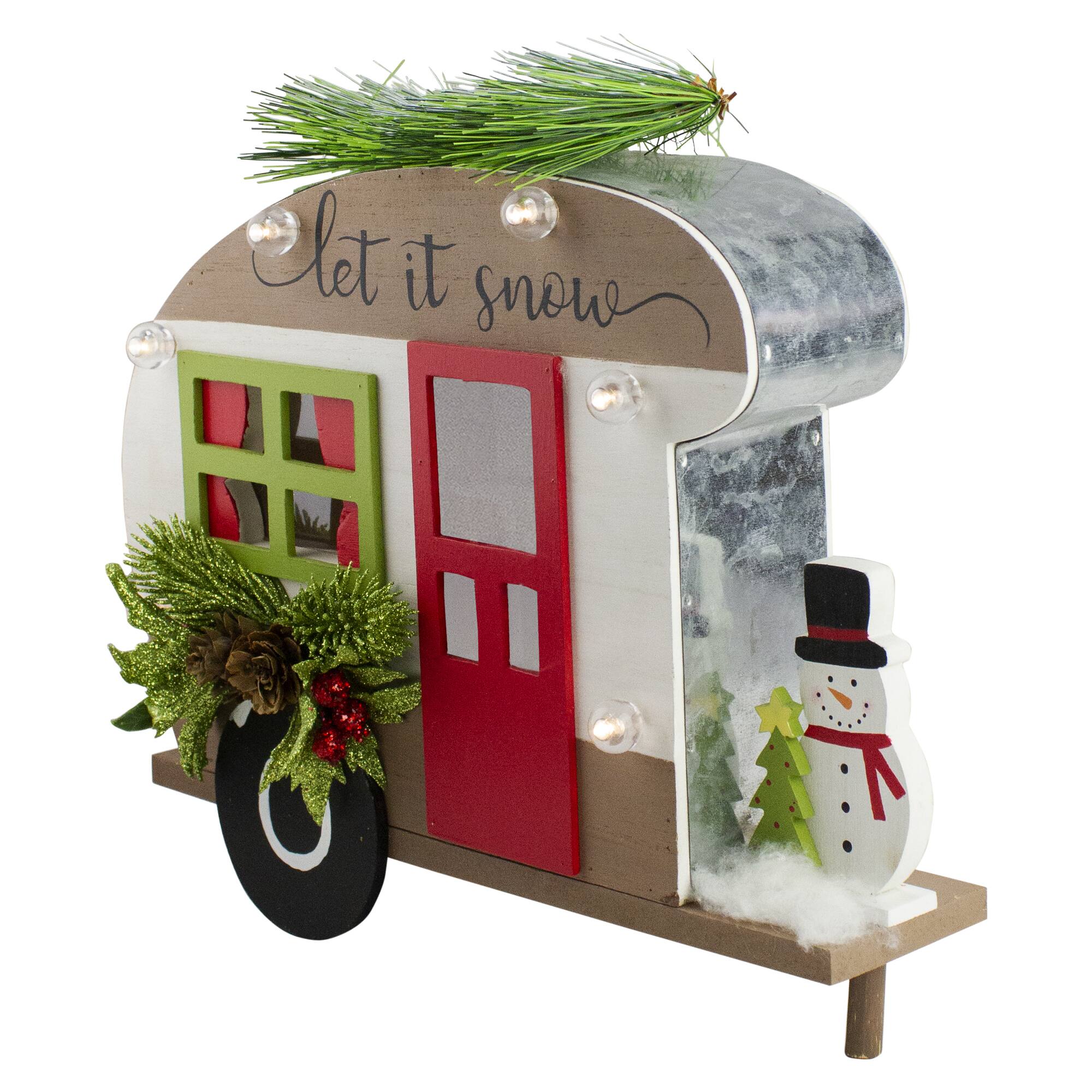 12" Let It Snow RV Christmas Tabletop Decoration