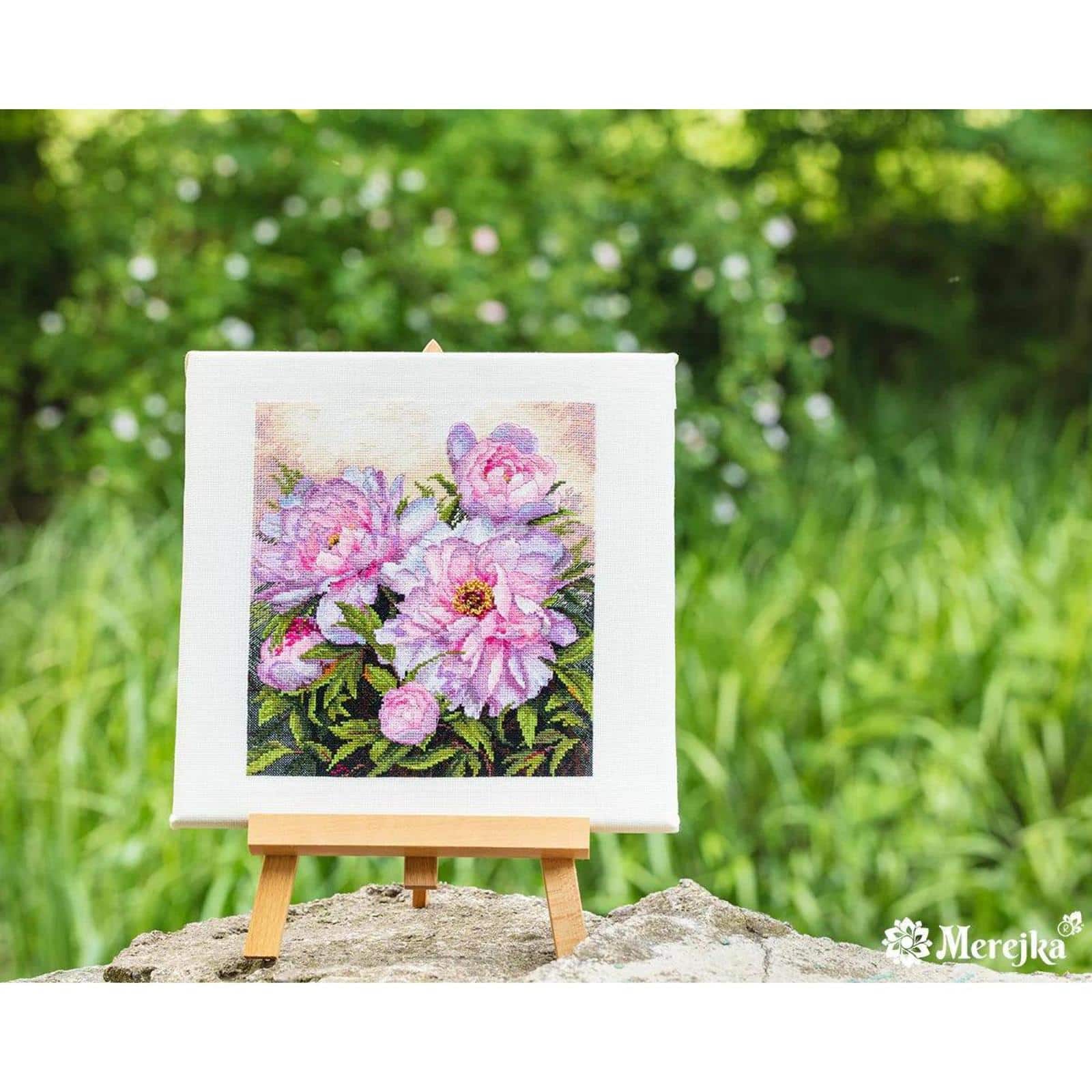 Merejka Tender Peonies Counted Cross Stitch Kit