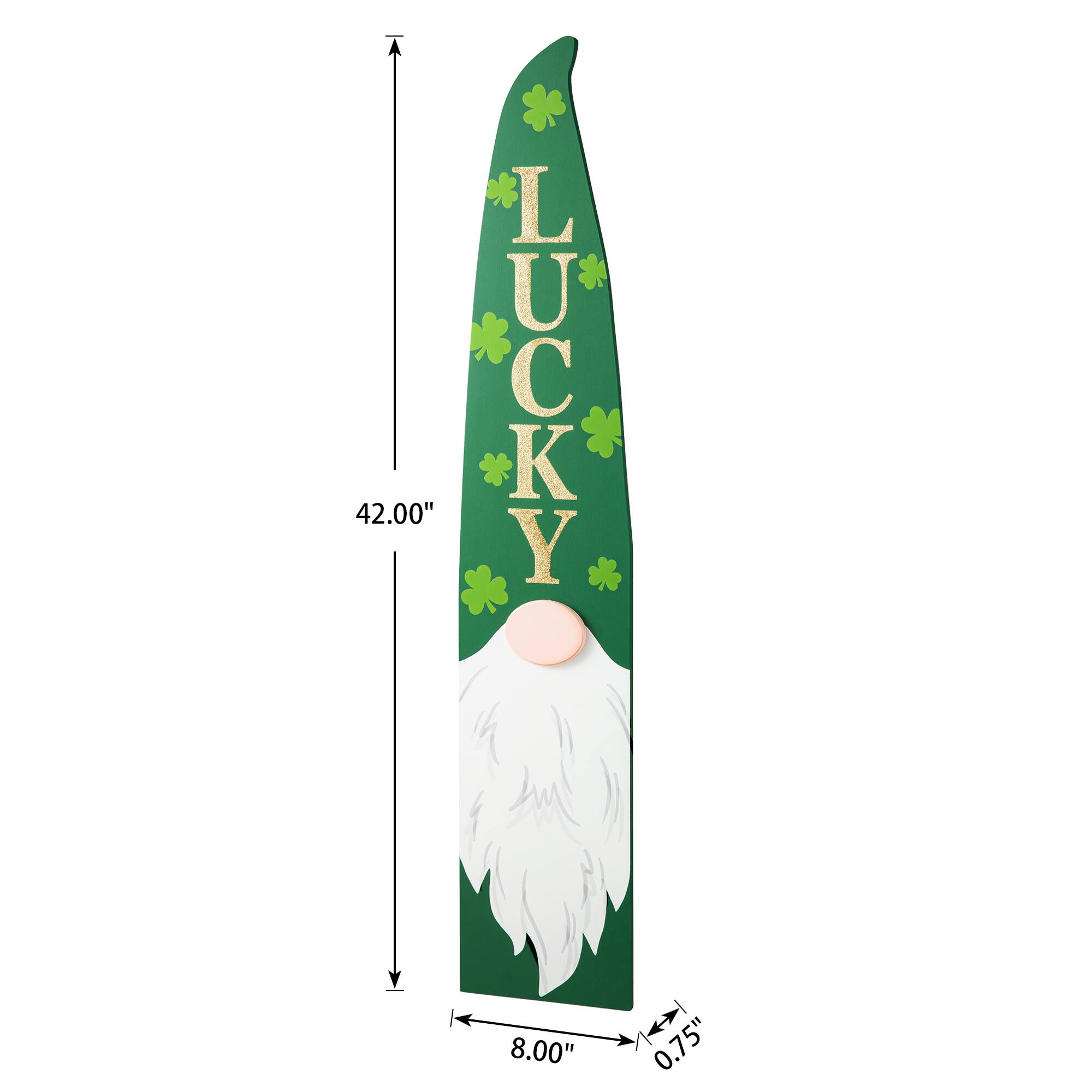 Glitzhome® 42" St. Patrick's Wooden Gonme Porch Decor