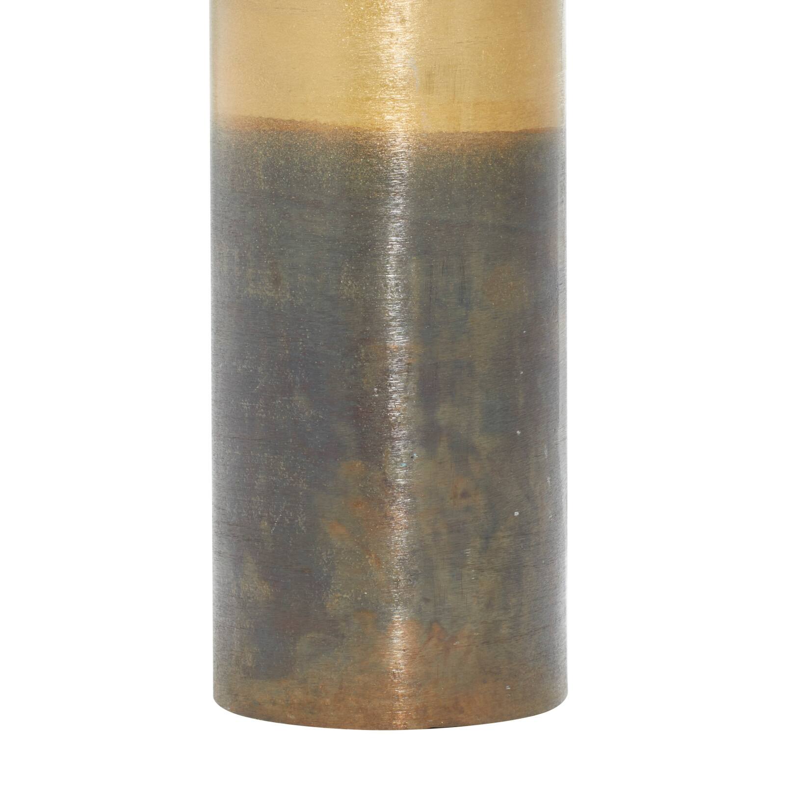 10" Brown Aluminum Rustic Vase