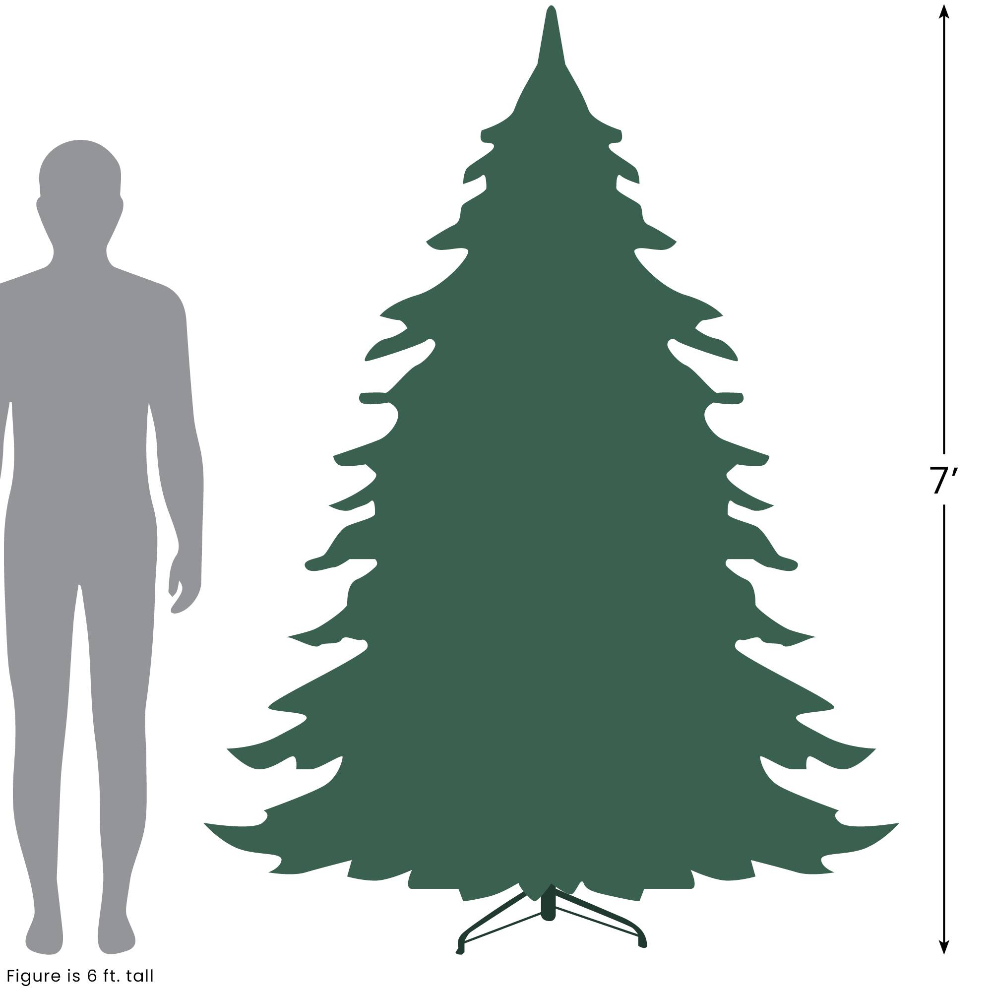 7ft. Pre-Lit Snowy Bristle Pine Artificial Christmas Tree, Warm White LED Lights