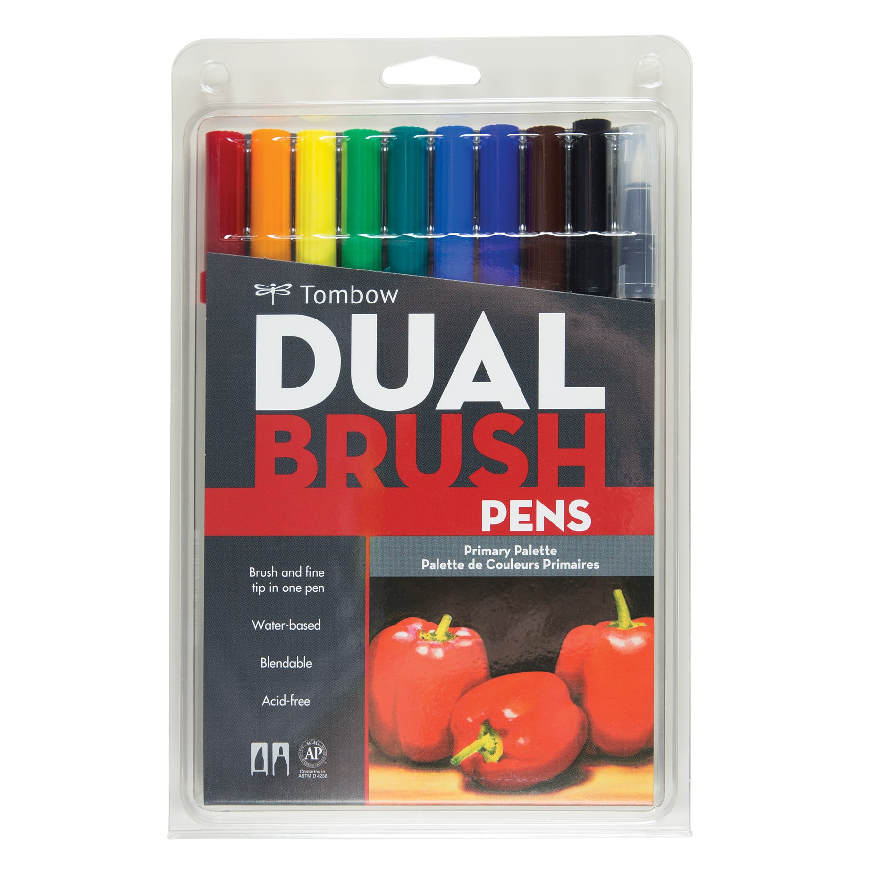 Tombow Primary Palette Dual Brush Pen Set