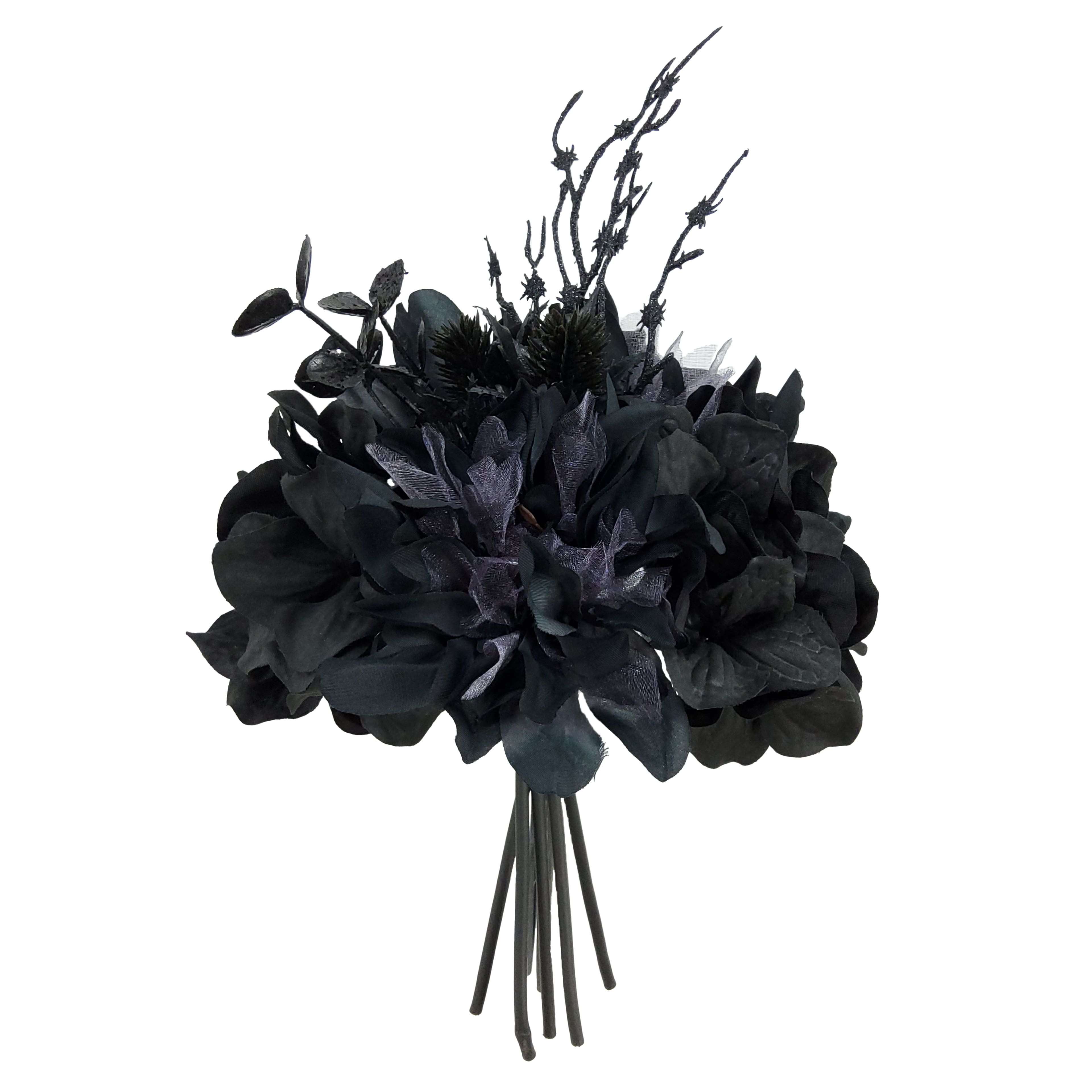 12" Black Hydrangea & Dahlia Mix Bouquet by Ashland®