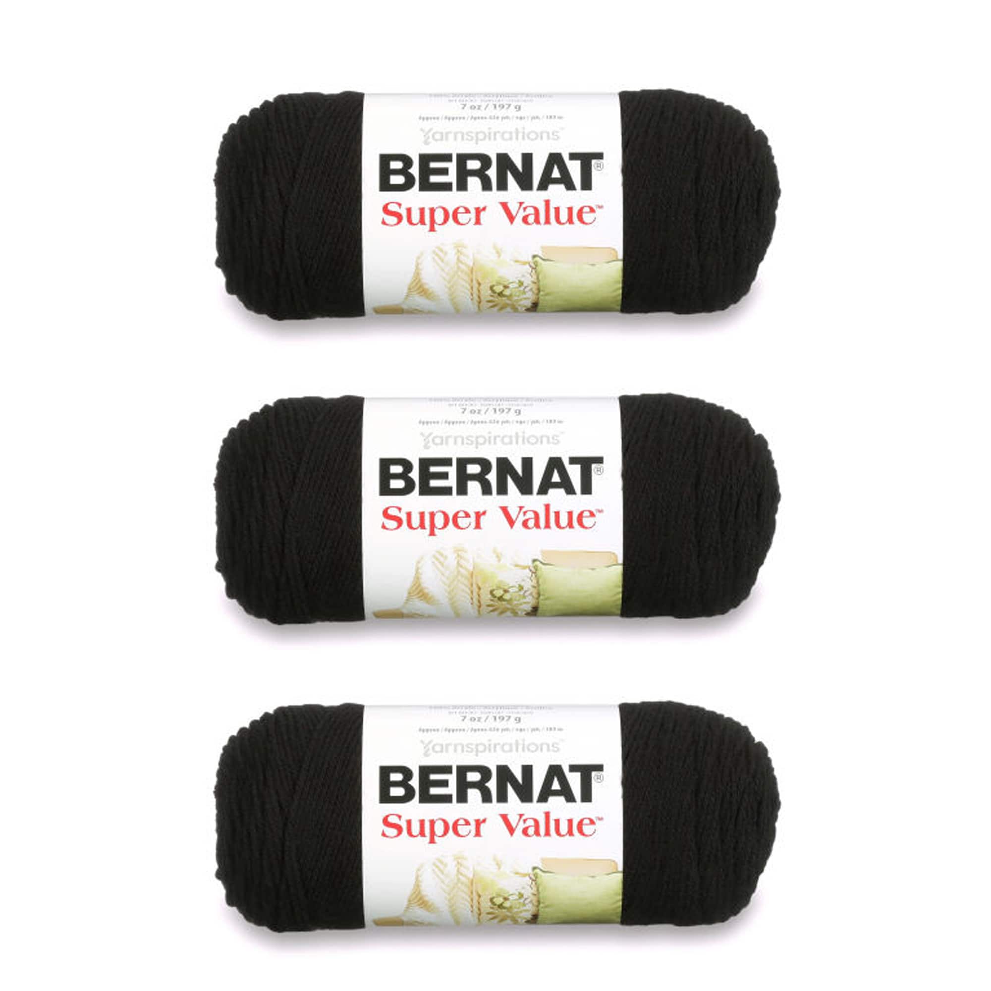 3 Pack Bernat® Super Value™ Solid Yarn