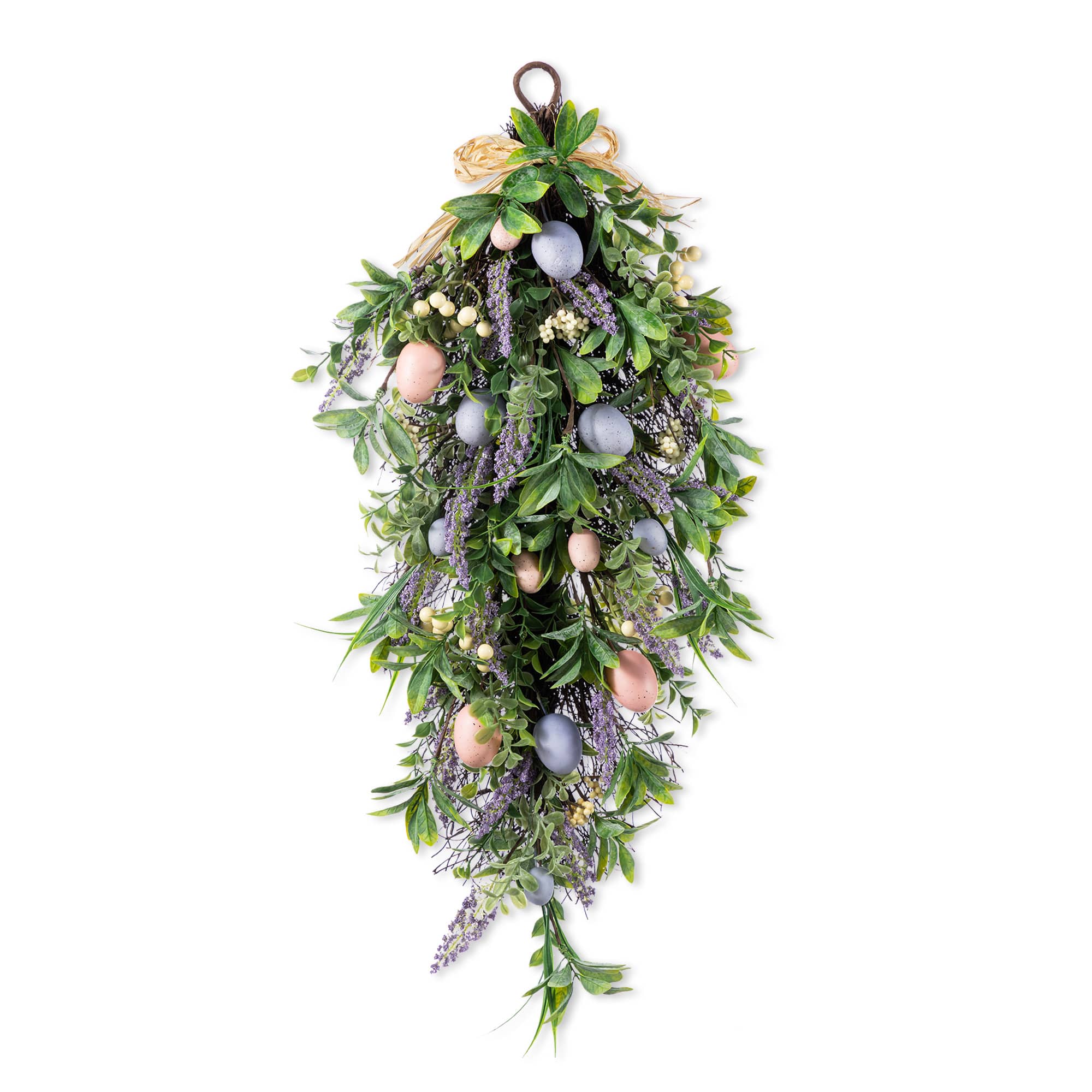 Glitzhome® 28" Easter Egg & Lavender Teardrop
