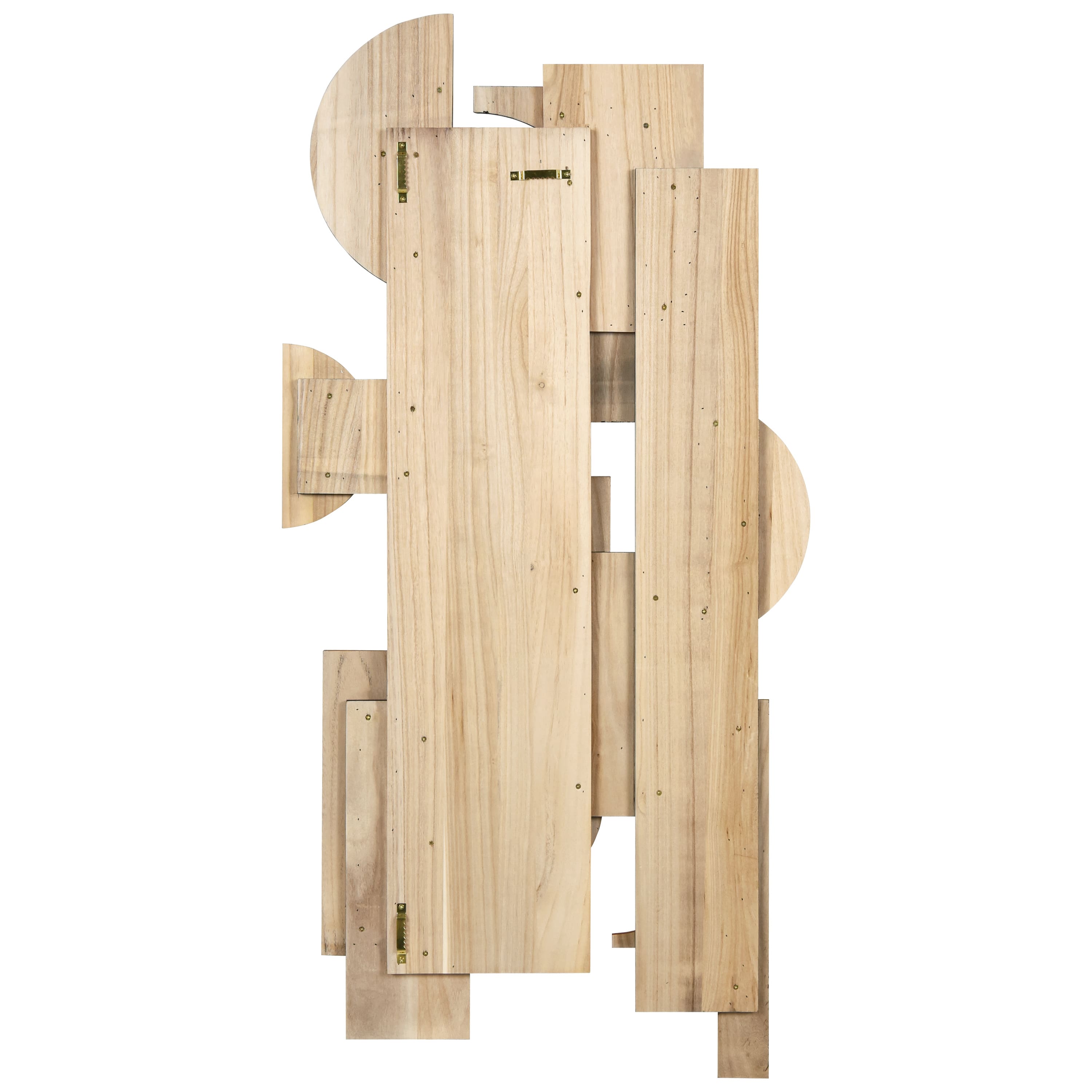 Empire Art Direct 24" x 48" Amber Embraces II Hand Made Dimensional Solid Wood Abstracts Wall Art