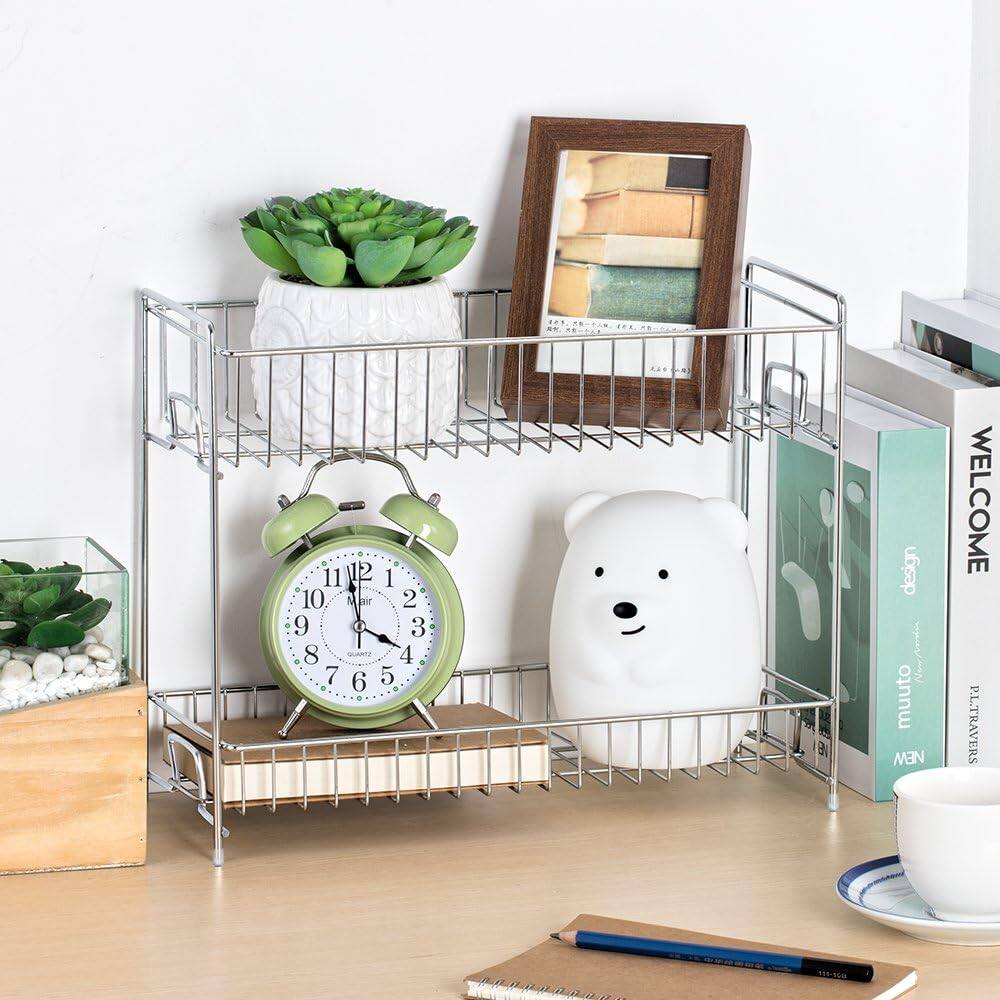NEX™ Silver 2-Tier Standing Rack Countertop Storage Organizer