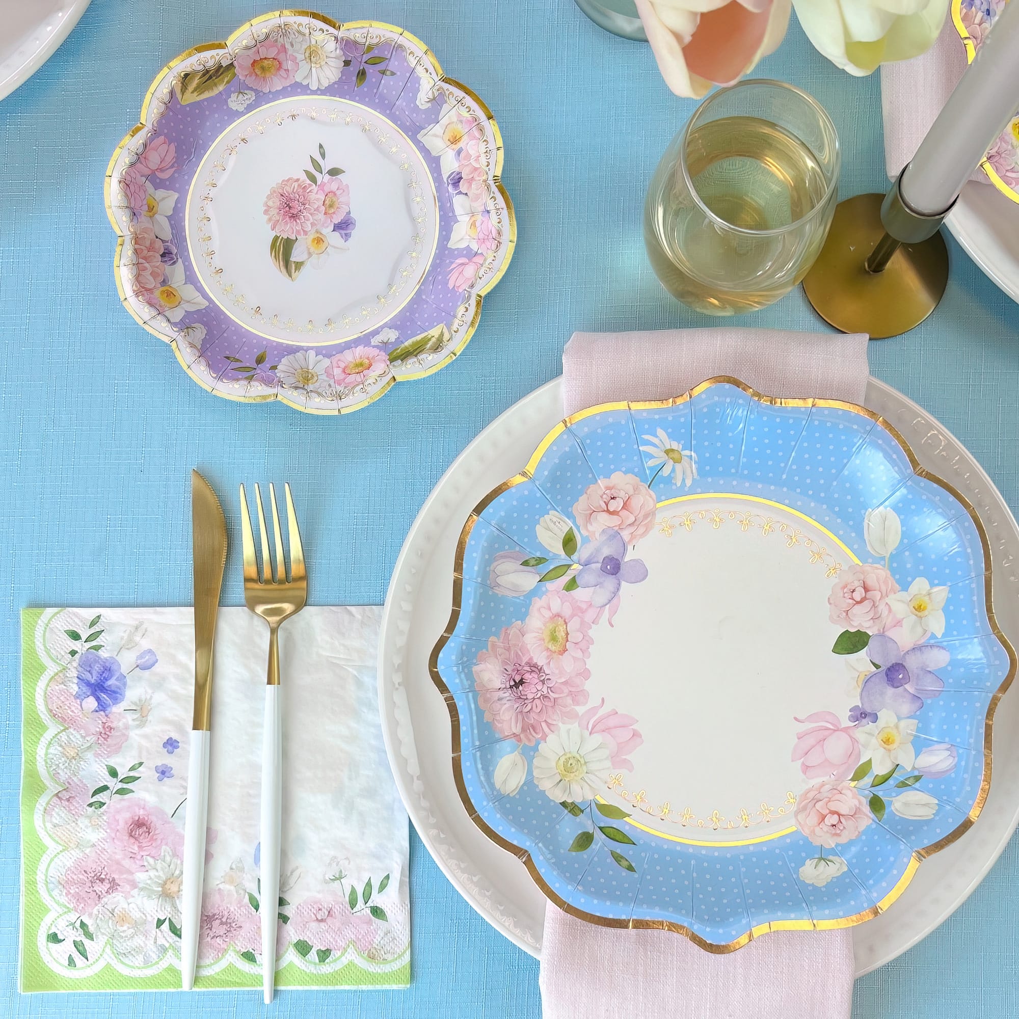 Kate Aspen® 7" Vintage Floral Tea Party Paper Plates, 16ct.