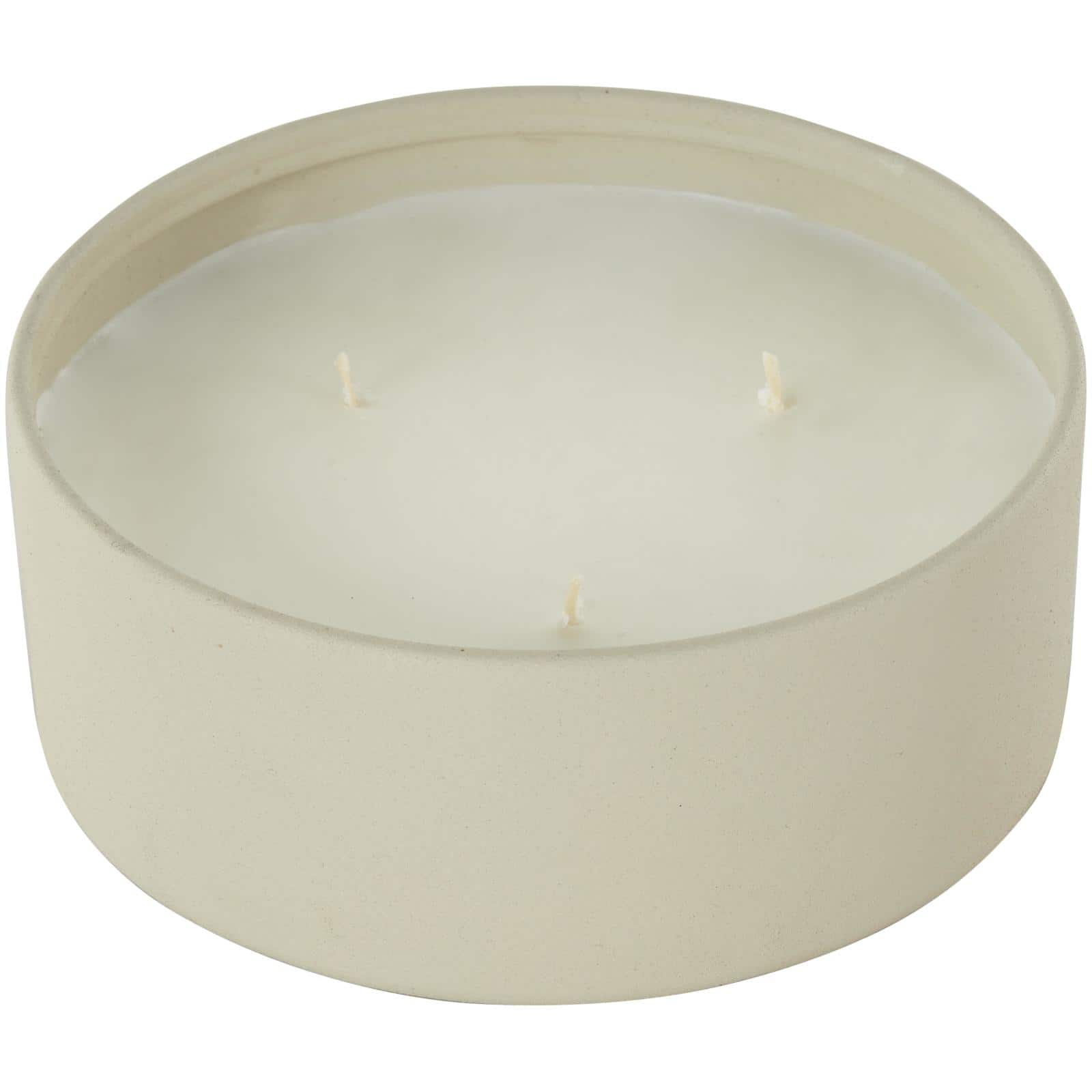 6" Beige 3 Wick Metal Tangerine Splash Scented & Textured Candle with White Wax