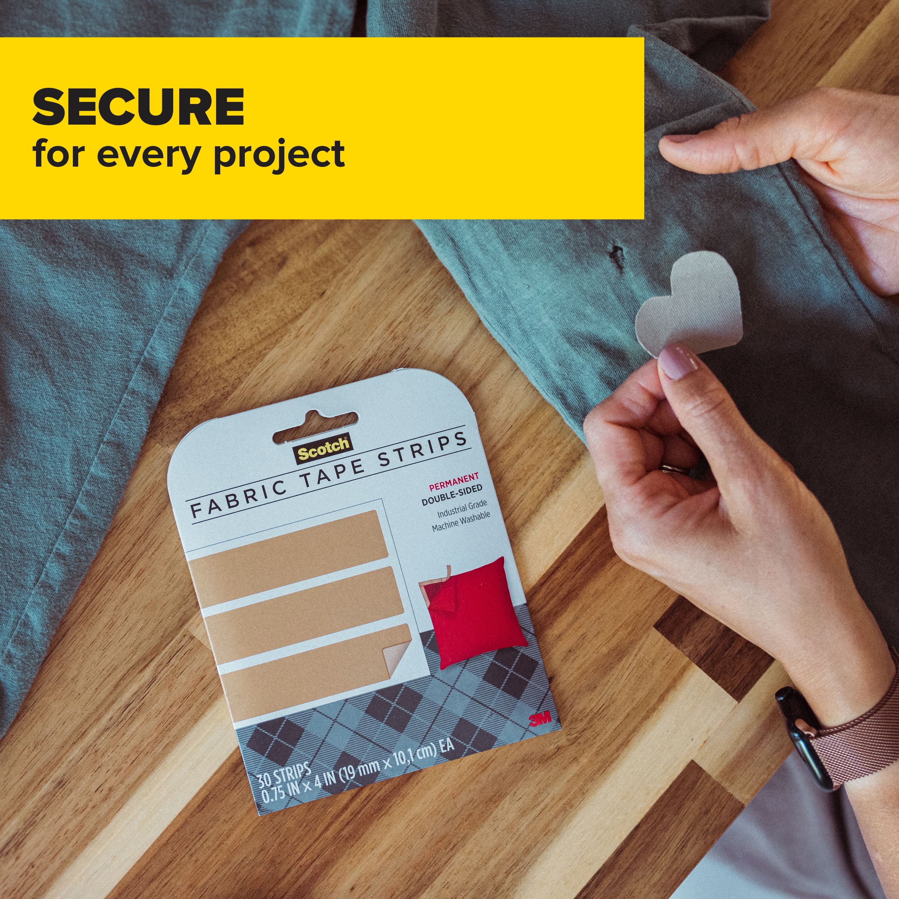 Scotch® 3/4" x 4" Fabric Tape Strips, 30ct.