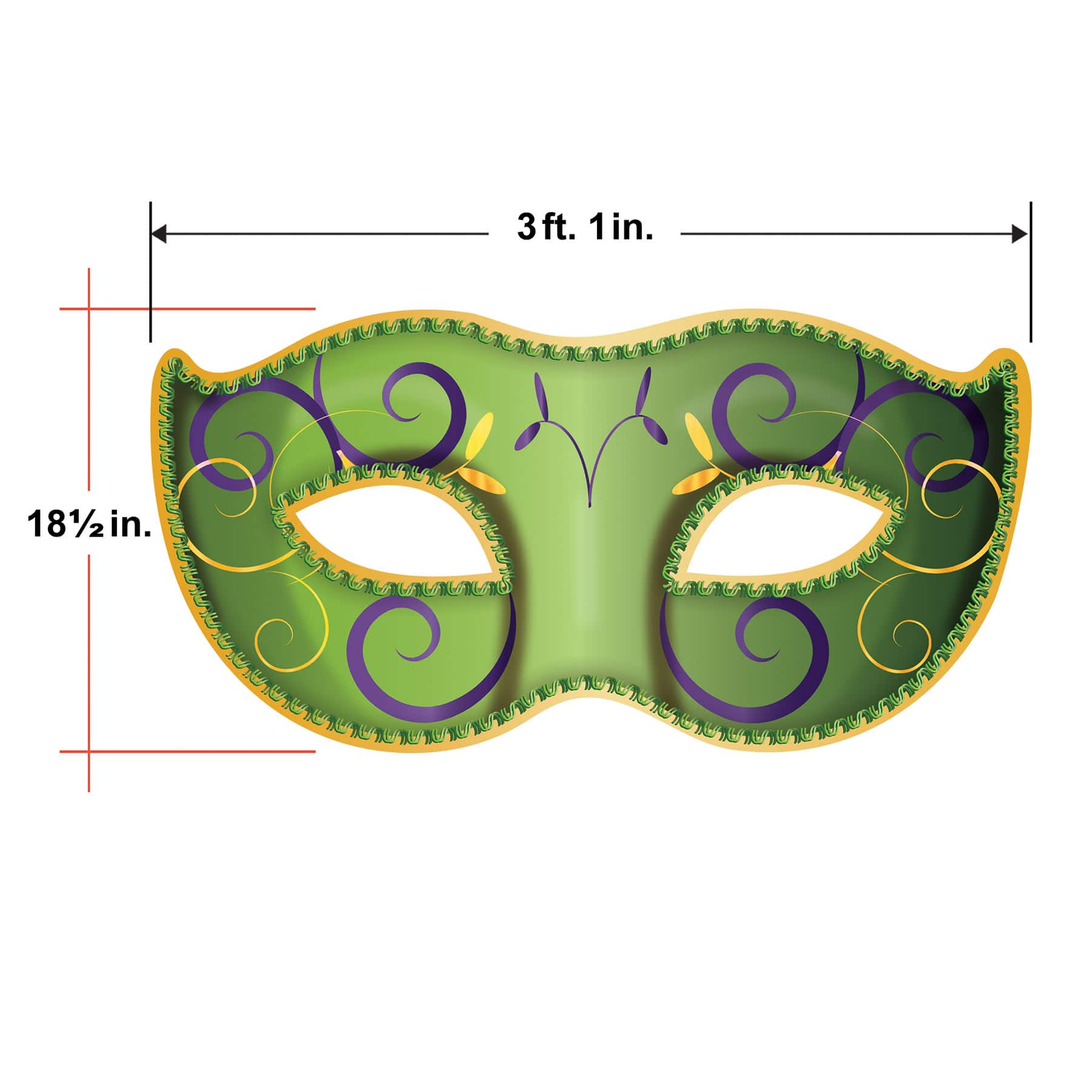 Beistle Assorted 37" Jumbo Mardi Gras Mask Cutouts, 2ct.