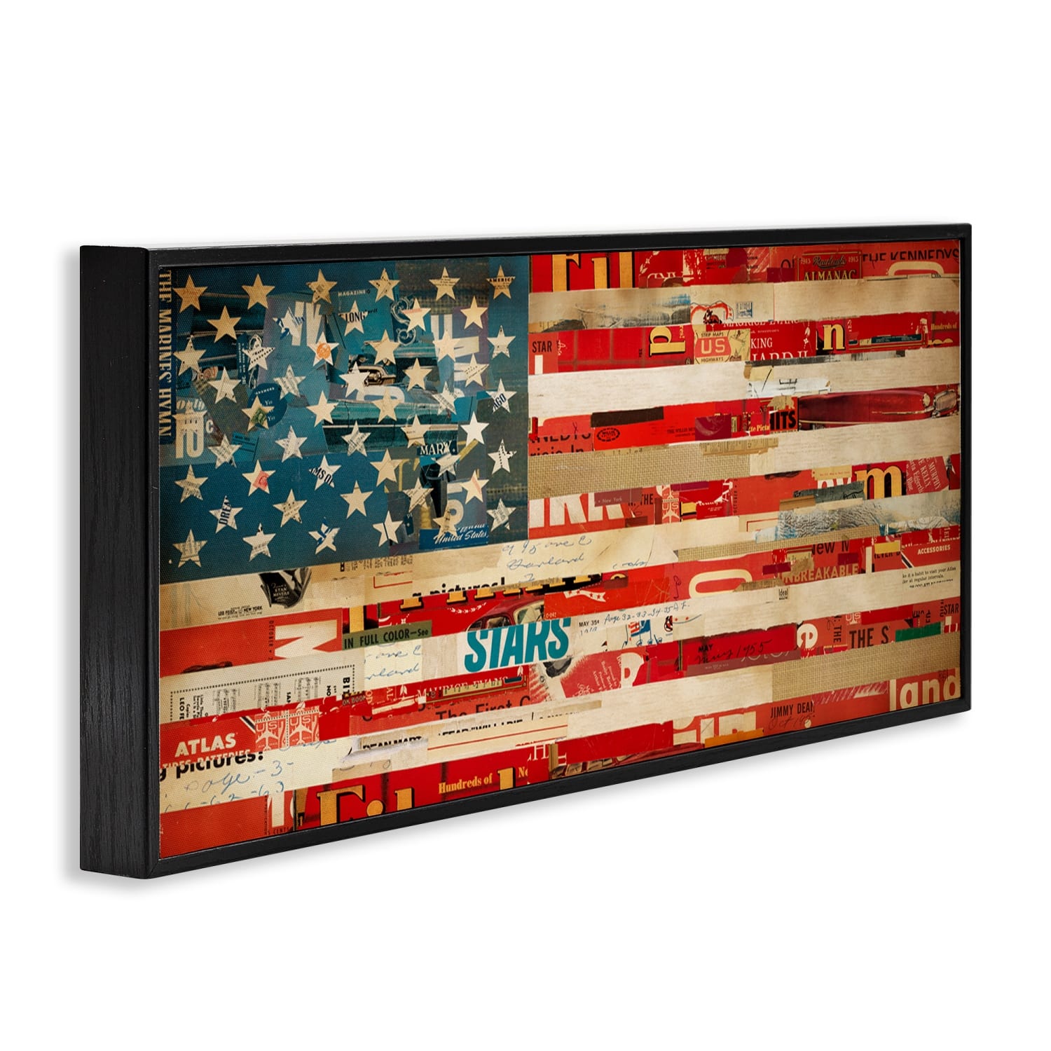 Stupell Industries Patriotic Collaged Flag Framed Giclee Art
