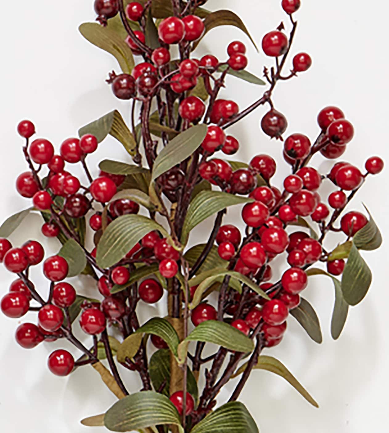 20" Small Artificial Christmas Holly Berry & Green Leaves Bush, 3ct.