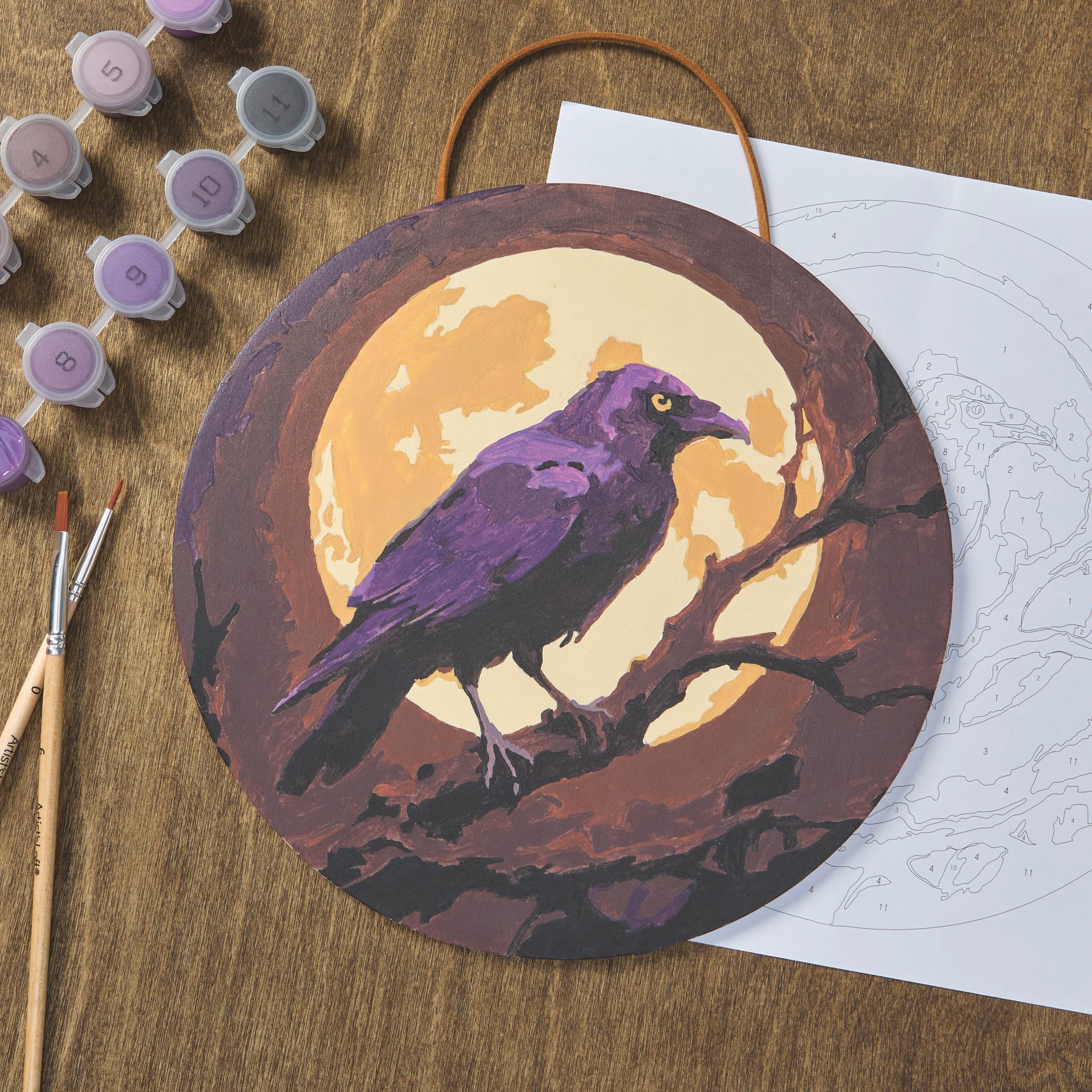 8" Raven Paint-by-Number Plywood Surface Kit by Artist's Loft®