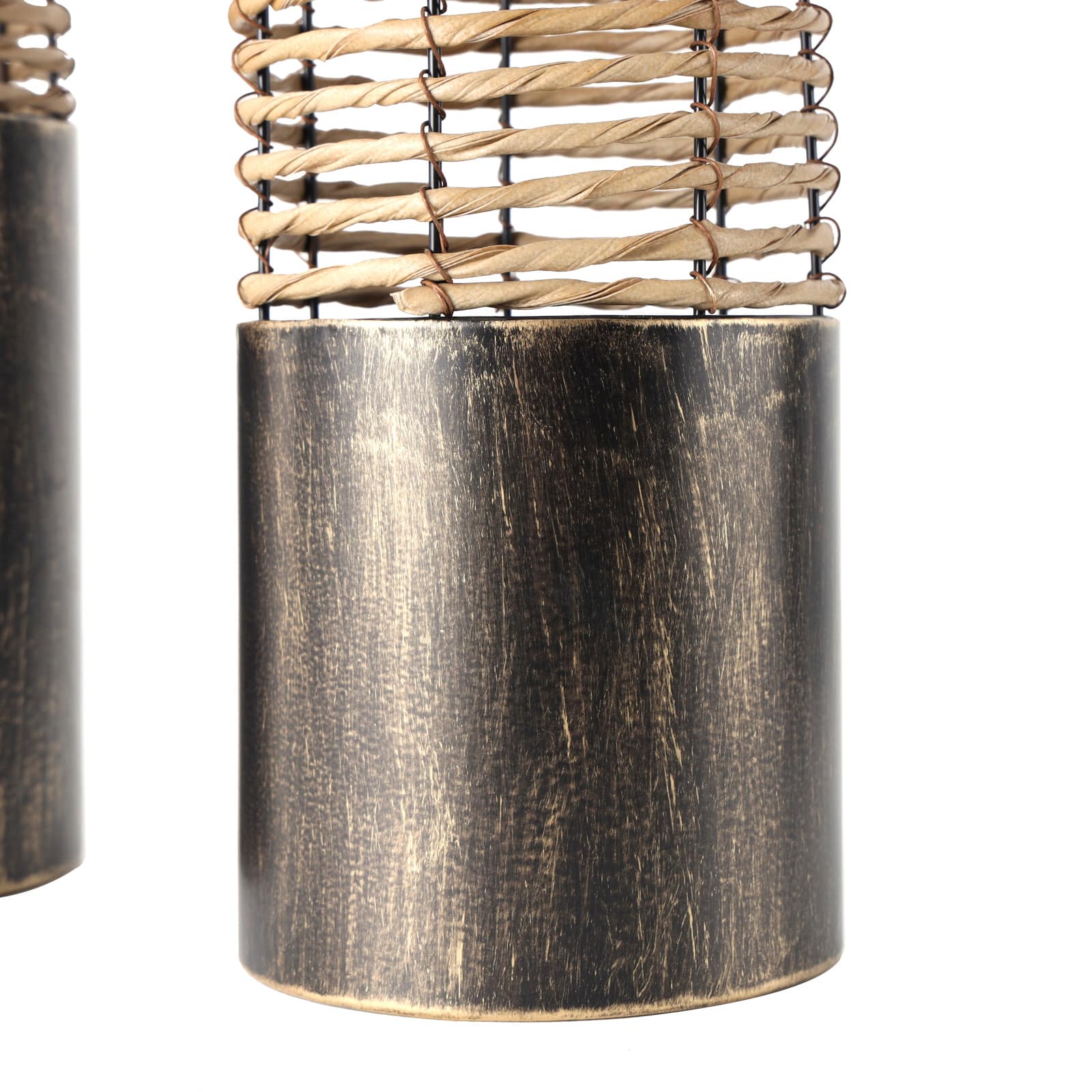 Light Brown Plastic Rattan Handmade Vase Set