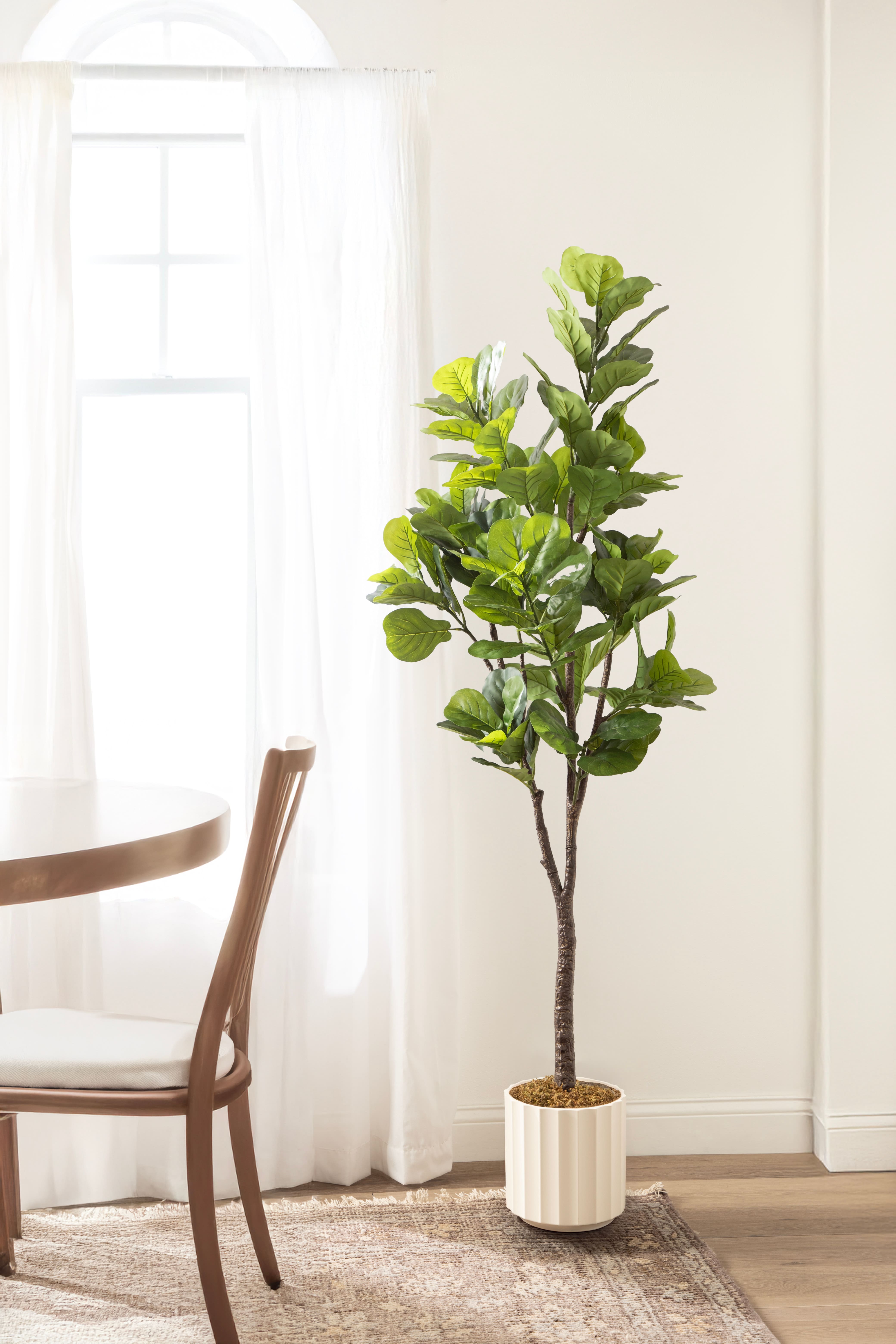 Kate and Laurel Fidmont 6ft. Green Faux Fiddle Fig Tree
