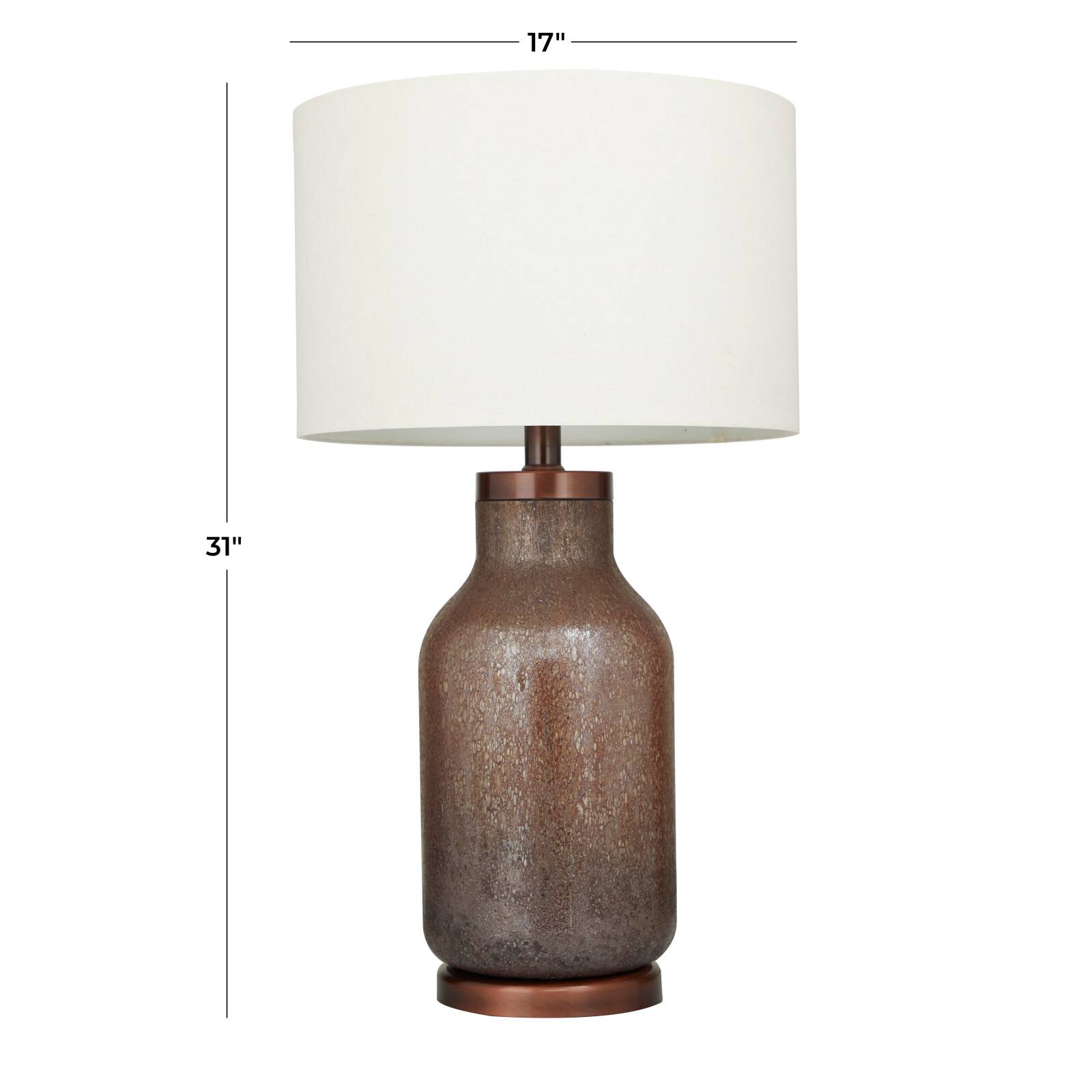 Brown Glass Table Lamp 17" x 17" x 31"