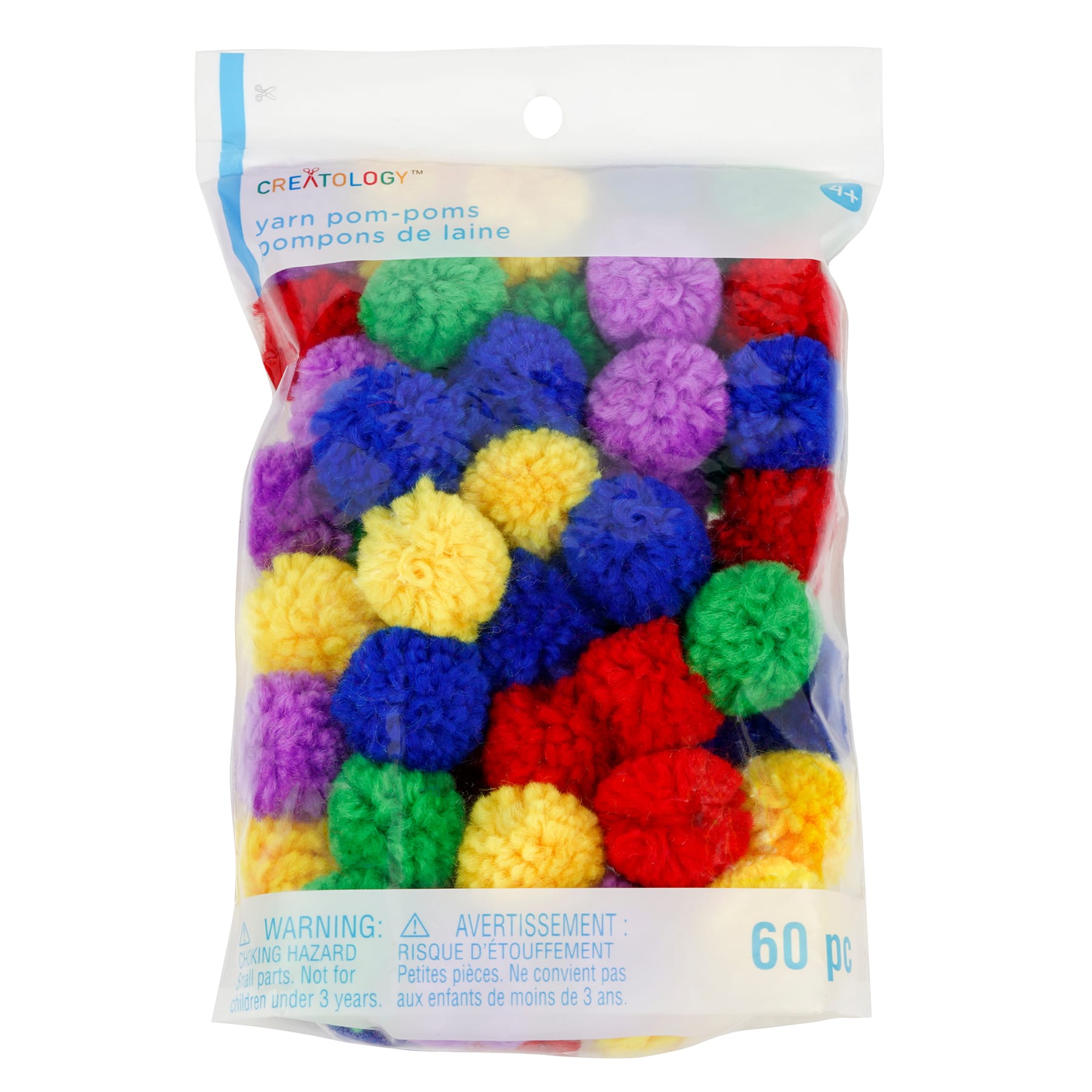 12 Packs: 60 ct. (720 total) Rainbow Yarn Pom Poms by Creatology™